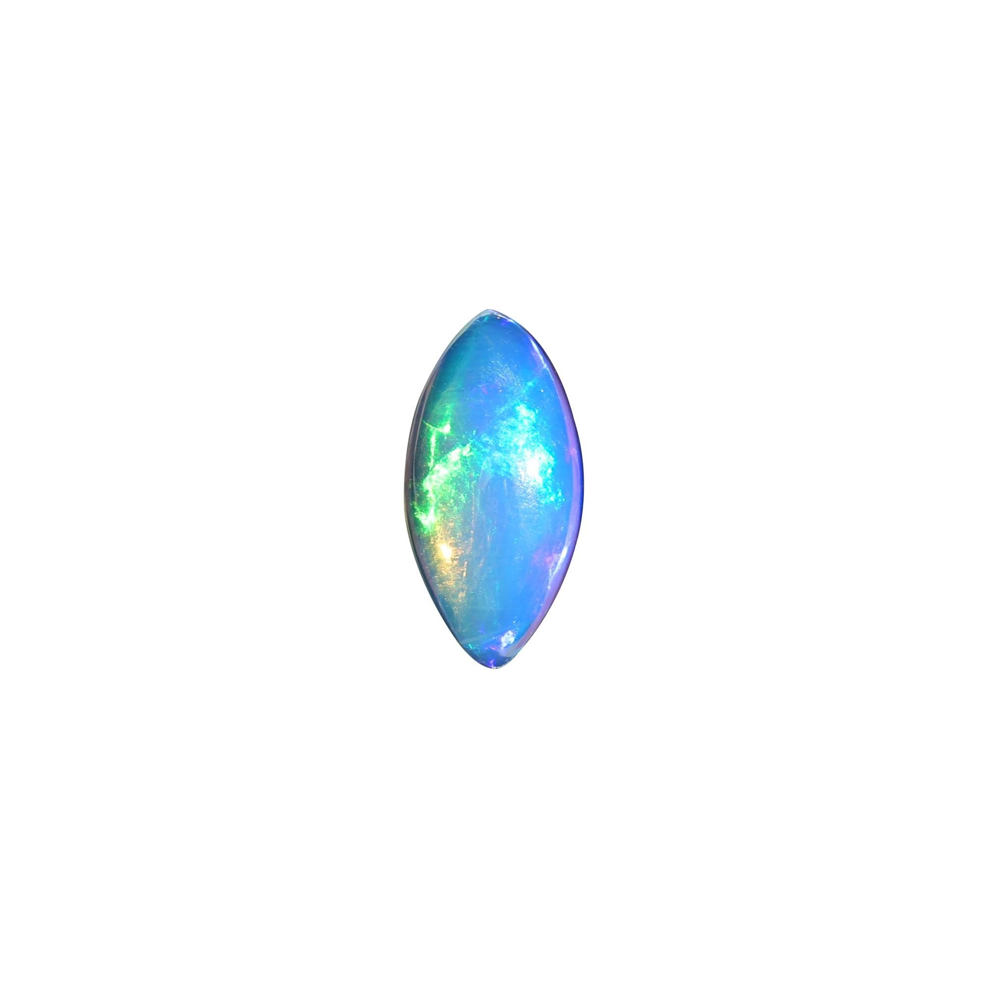 1.82 Carat Welo Fire Opal Cabochon: Marquise Shape Blue Fire Ethiopian Gemstone