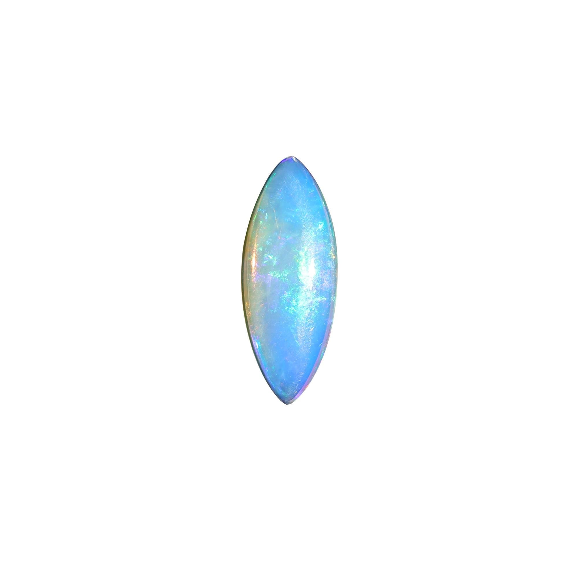 Ethiopian Fire Opal Gemstone: 1.90 Carat Marquise Cabochon