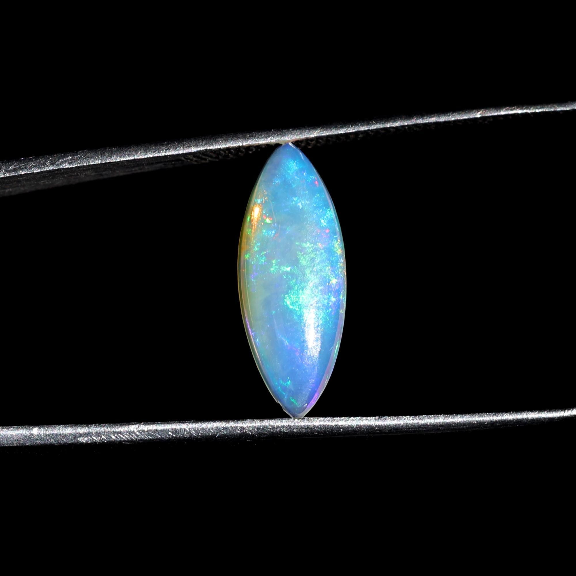 Ethiopian Fire Opal Gemstone: 1.90 Carat Marquise Cabochon