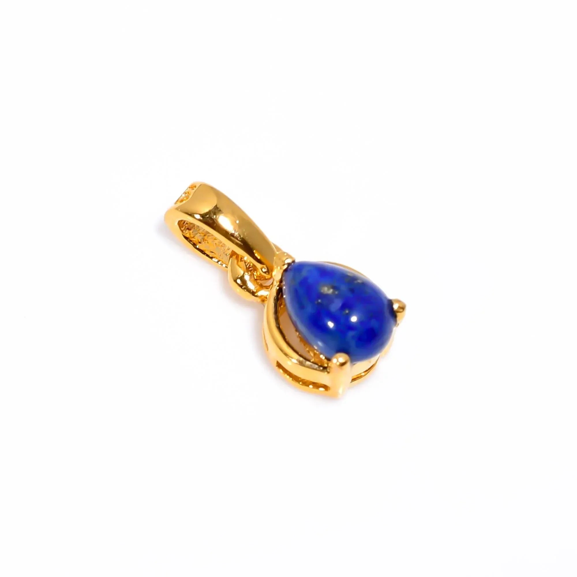 Handmade Lapis Lazuli Pendant: 925 Sterling Silver Pear Jewelry