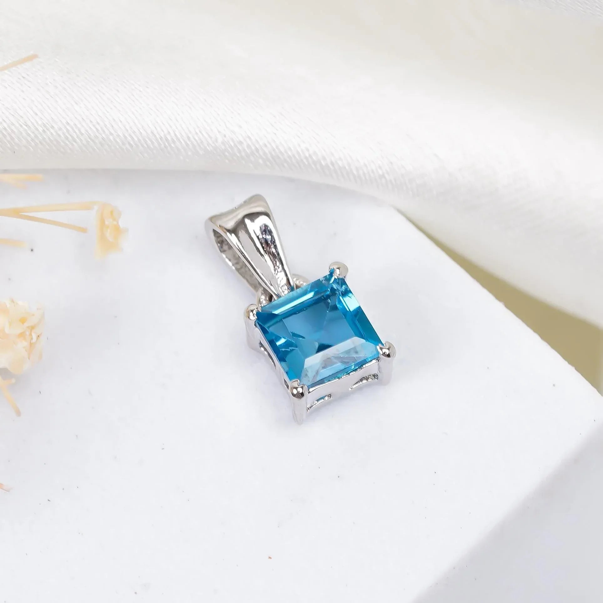 London Blue Topaz Pendant: 925 Sterling Silver, Handmade Gemstone Jewelry Jewelry