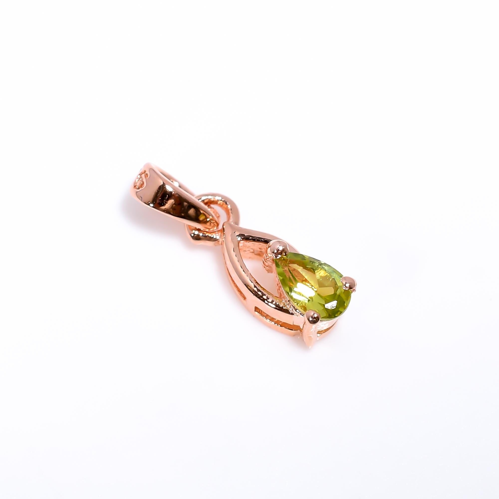 Pear Cut Peridot Pendant: Handmade Sterling Silver Gemstone Jewelry