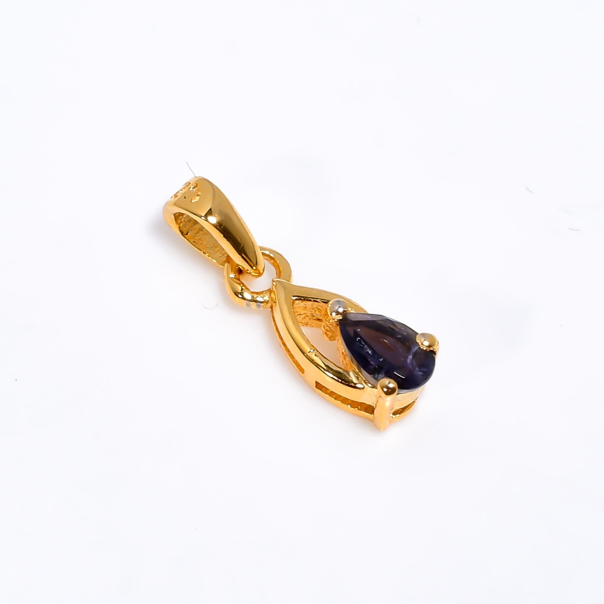 Pear Iolite Pendant: 925 Sterling Silver Gemstone Jewelry