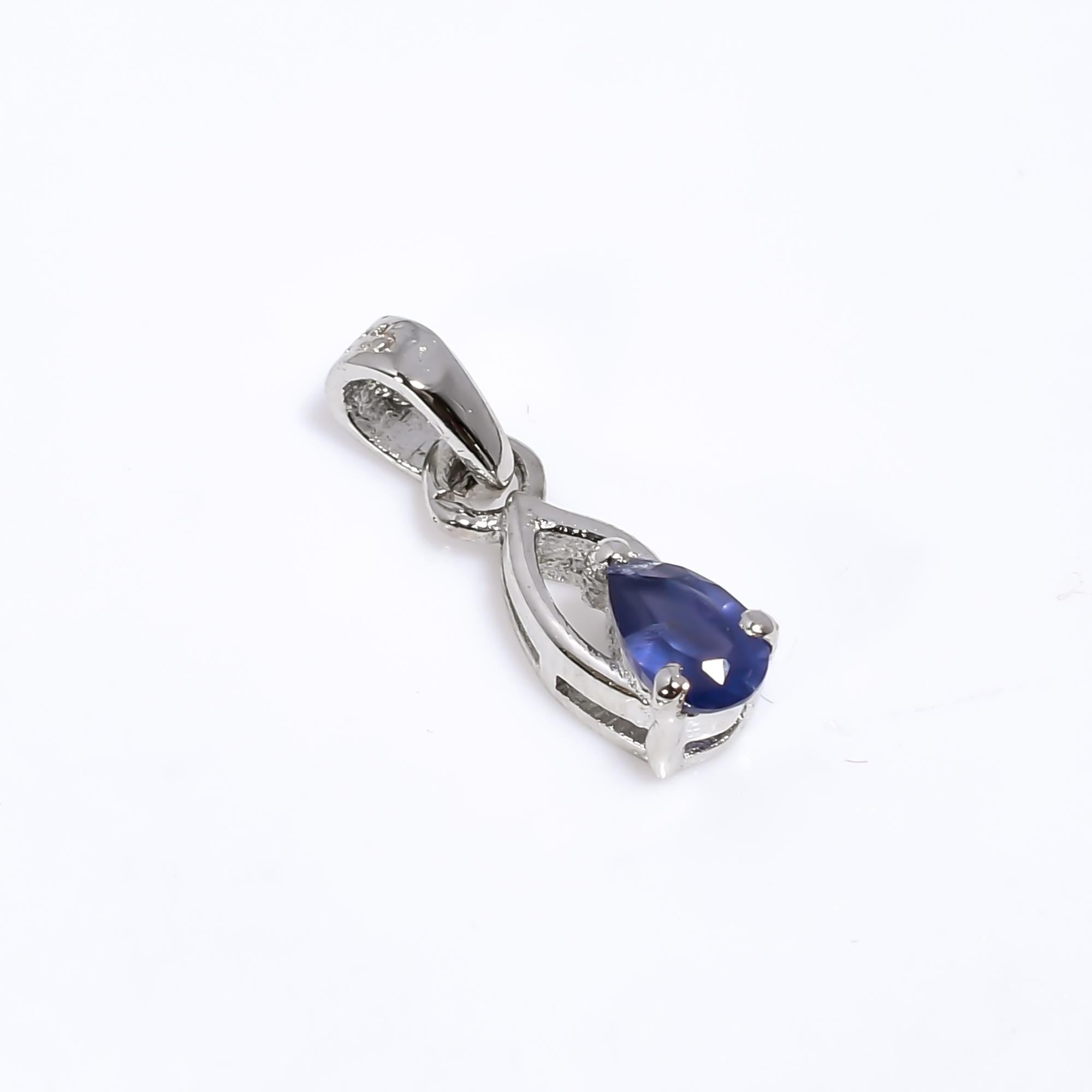 Pear Iolite Pendant: 925 Sterling Silver Gemstone Jewelry
