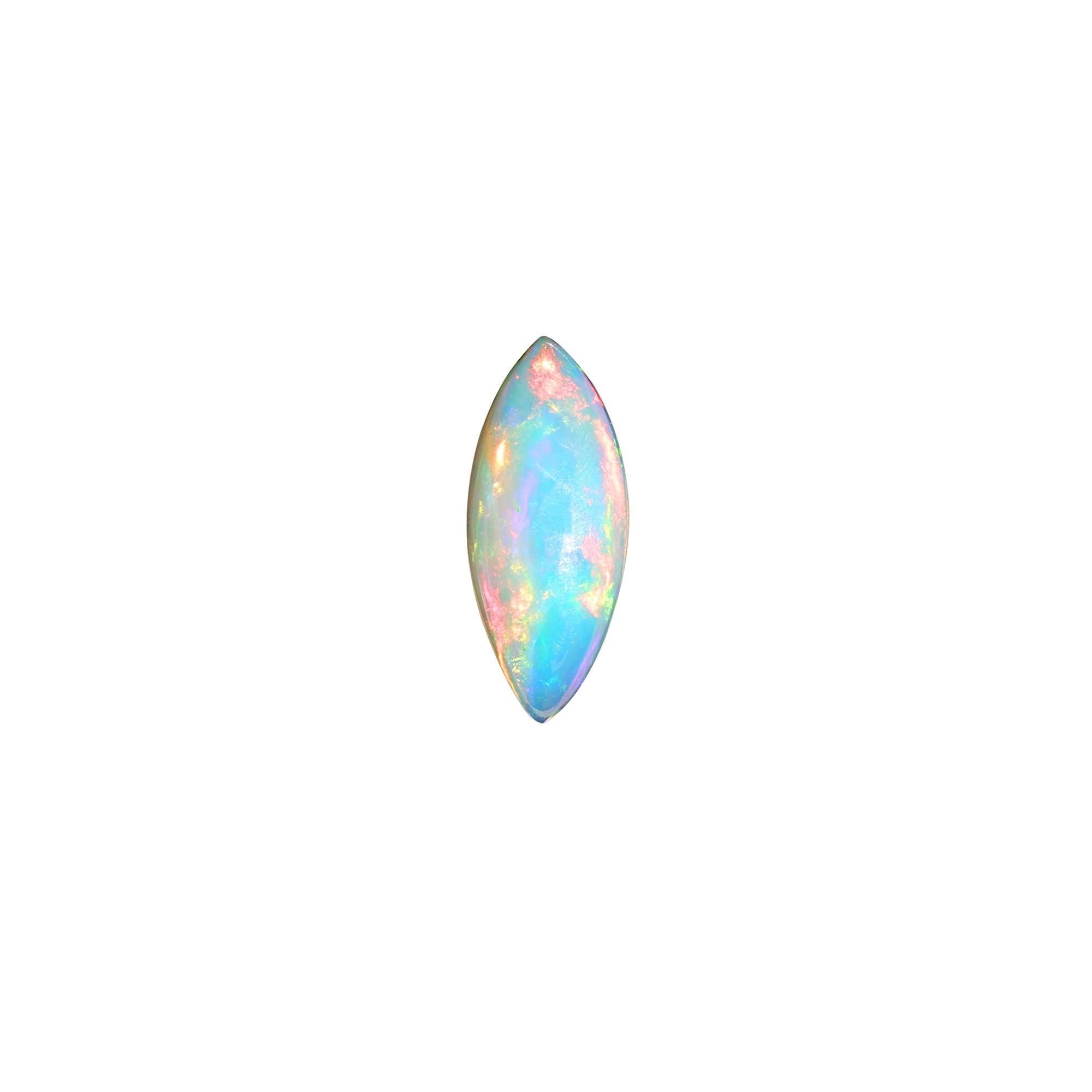 Marquise Ethiopian Opal Cabochon: October Birthstone, 1.60 Carat Loose Gemstone