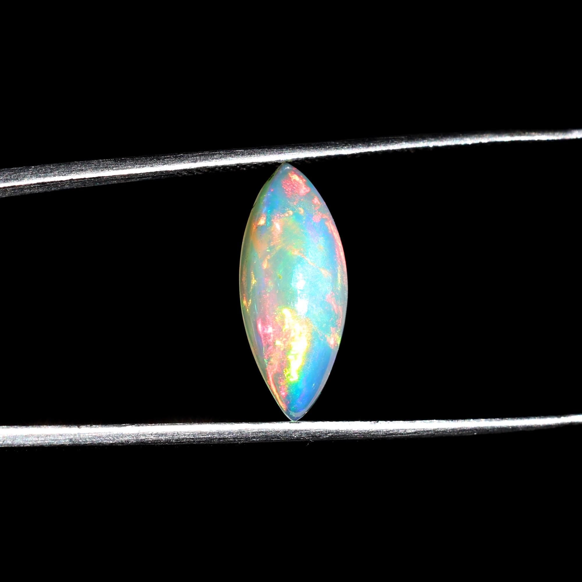 Marquise Ethiopian Opal Cabochon: October Birthstone, 1.60 Carat Loose Gemstone