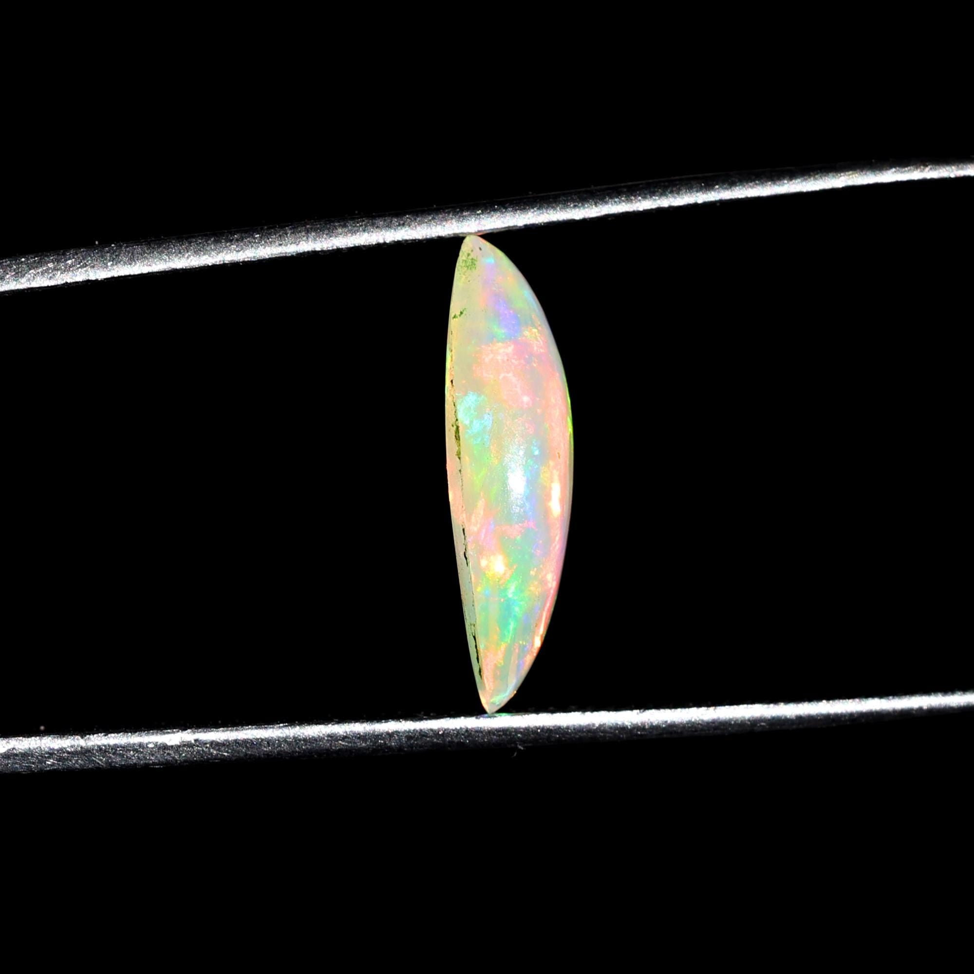 Marquise Ethiopian Opal Cabochon: October Birthstone, 1.60 Carat Loose Gemstone