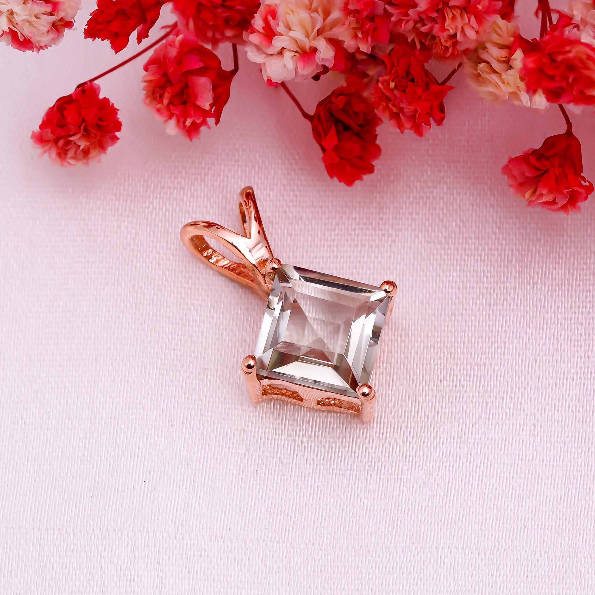 Green Amethyst Pendant: Bohemian Sterling Silver Jewelry, Handmade