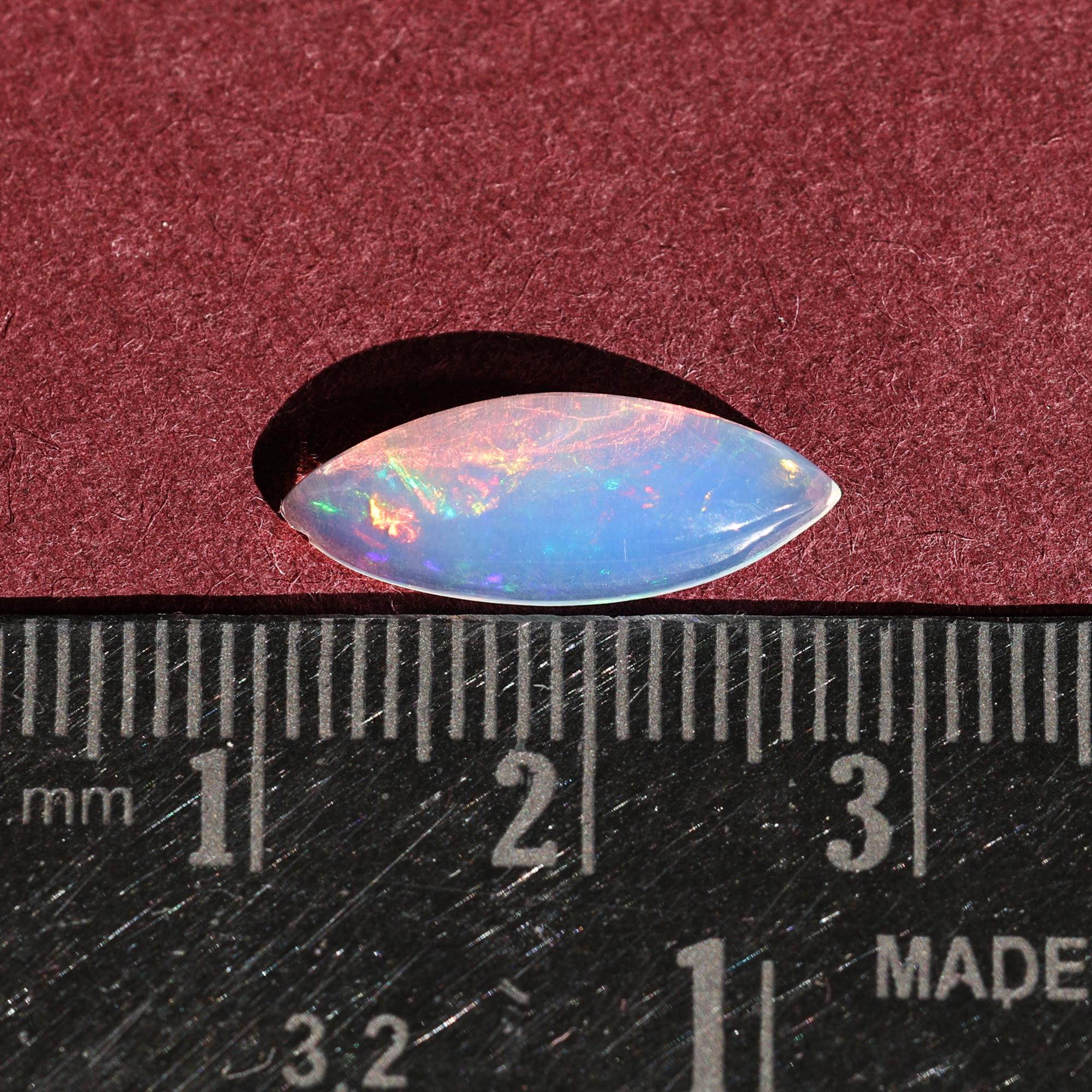1.62 Carat Ethiopian Welo Opal Cabochon: Rainbow Flash Gemstone