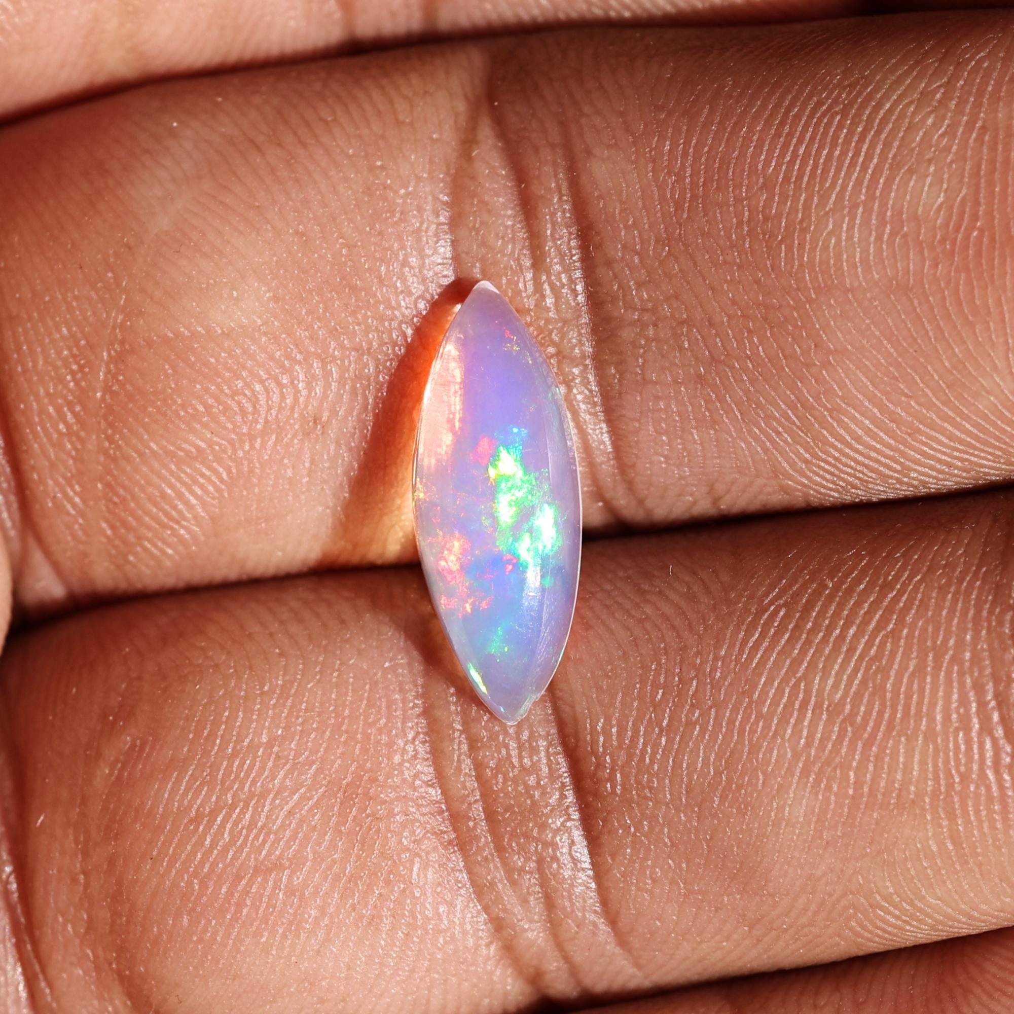 1.62 Carat Ethiopian Welo Opal Cabochon: Rainbow Flash Gemstone