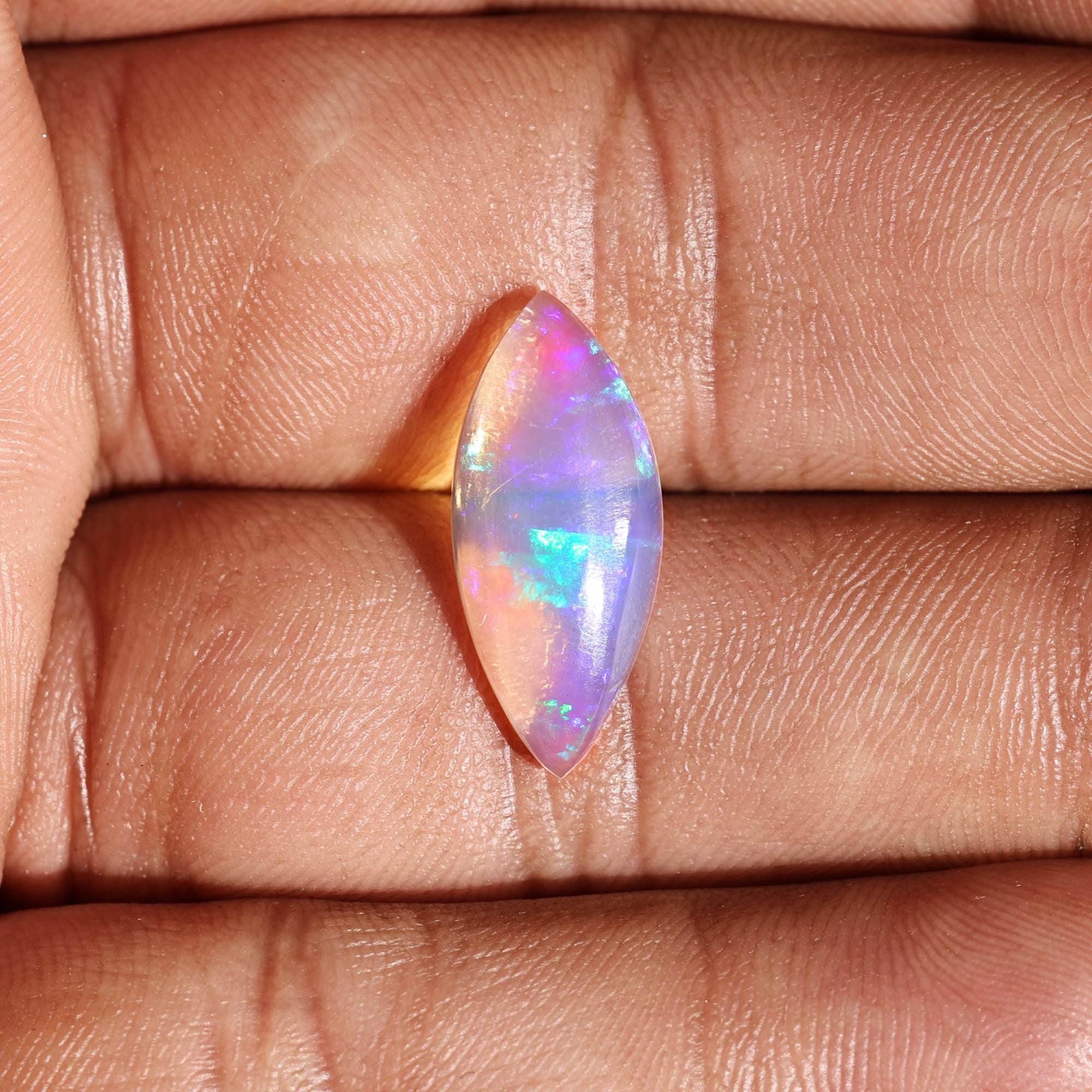 3.55 Carat Ethiopian Fire Opal Cabochon Marquise - Loose Gemstone