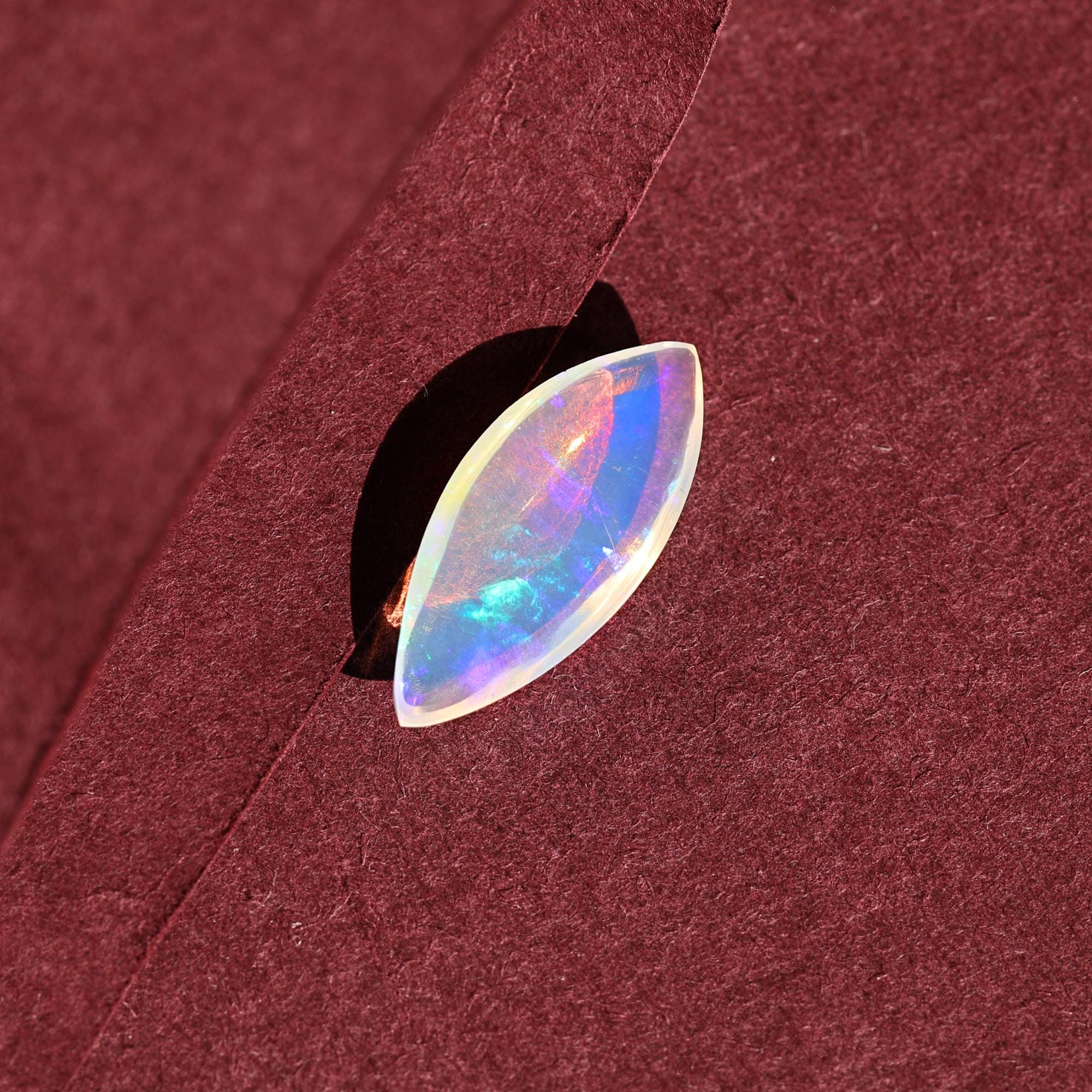 3.55 Carat Ethiopian Fire Opal Cabochon Marquise - Loose Gemstone