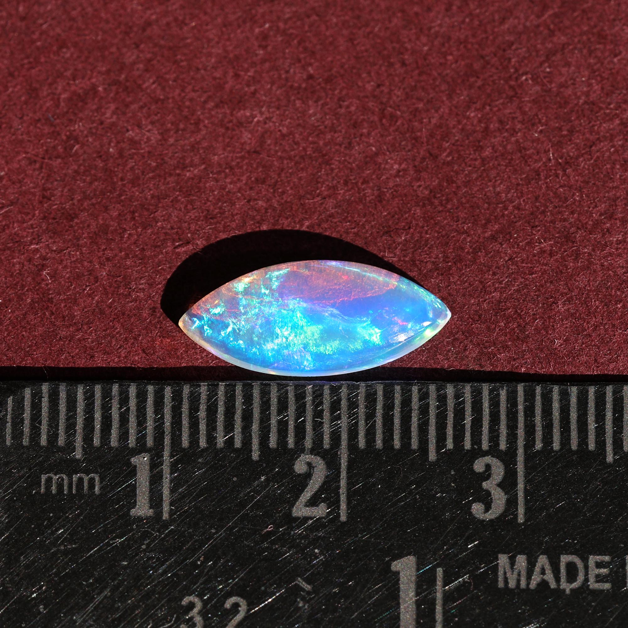 1.52 Carat Marquise Cabochon Fire Opal Gemstone: October Birthstone