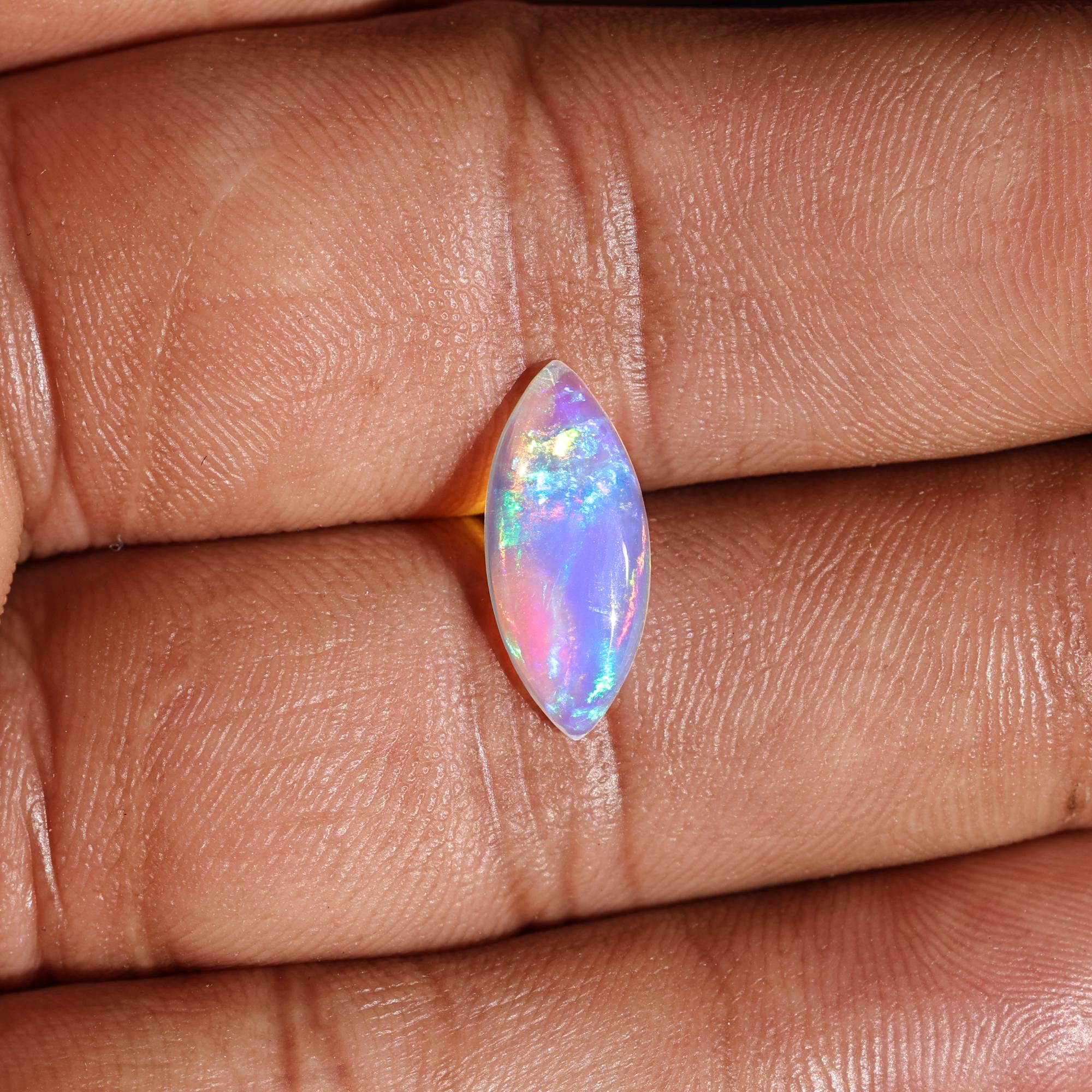 1.52 Carat Marquise Cabochon Fire Opal Gemstone: October Birthstone