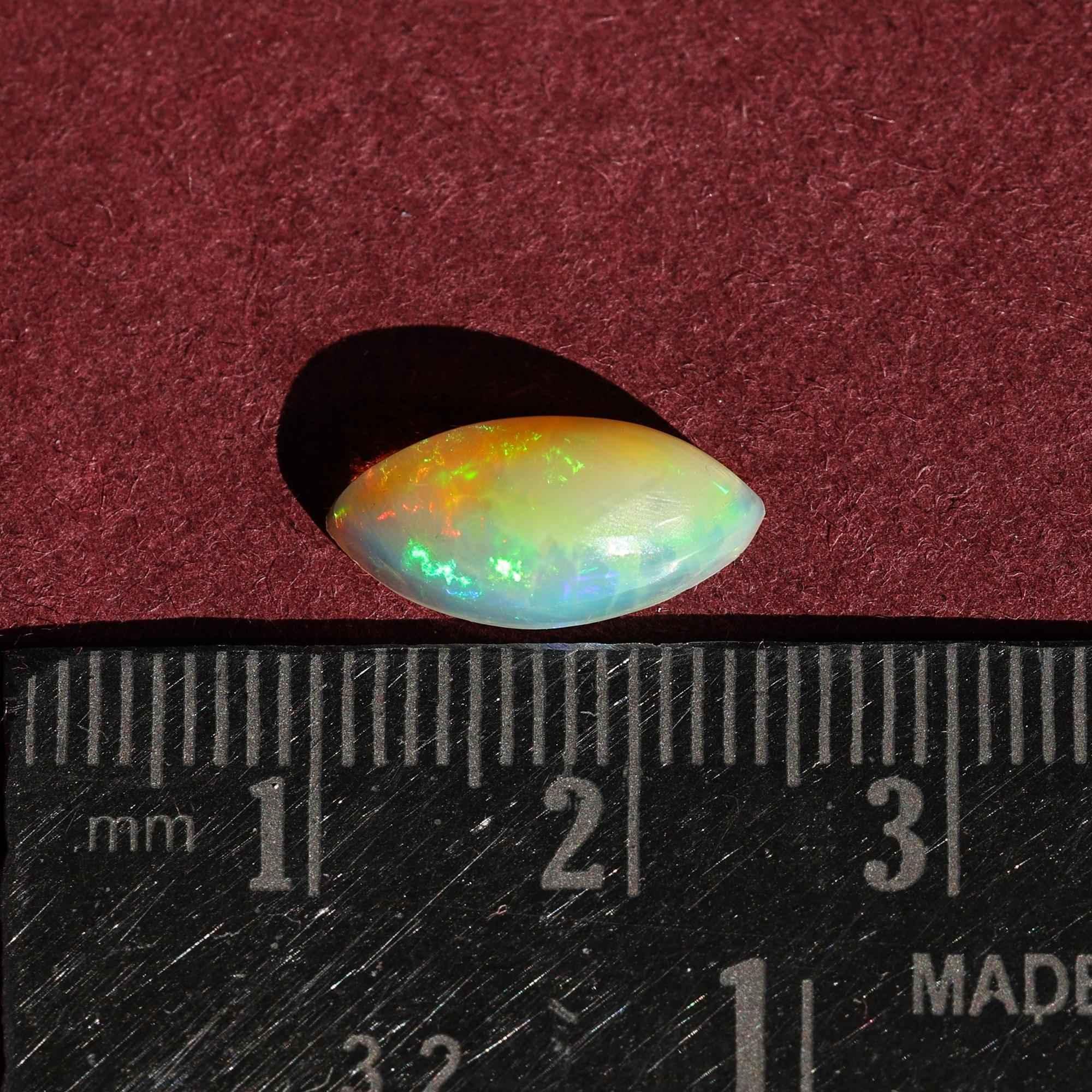 Ethiopian White Opal Cabochon: 1.85 Carat Marquise Fire Opal loose gemstones