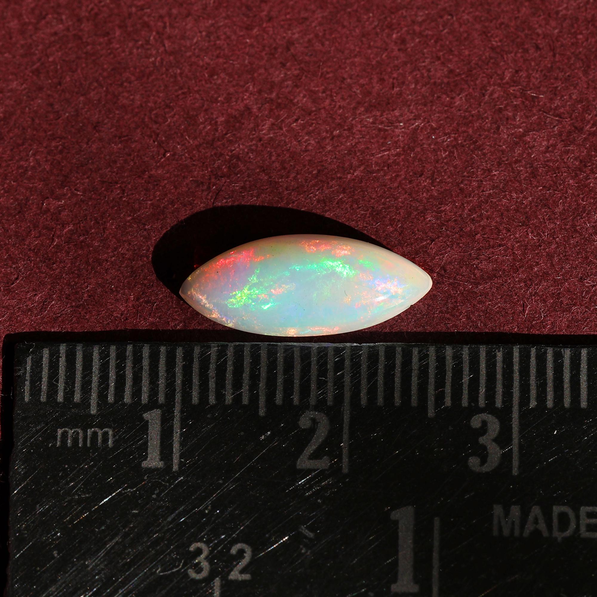 Ethiopian Opal Gemstone: 1.58 Carat Marquise Cabochon for Jewelry