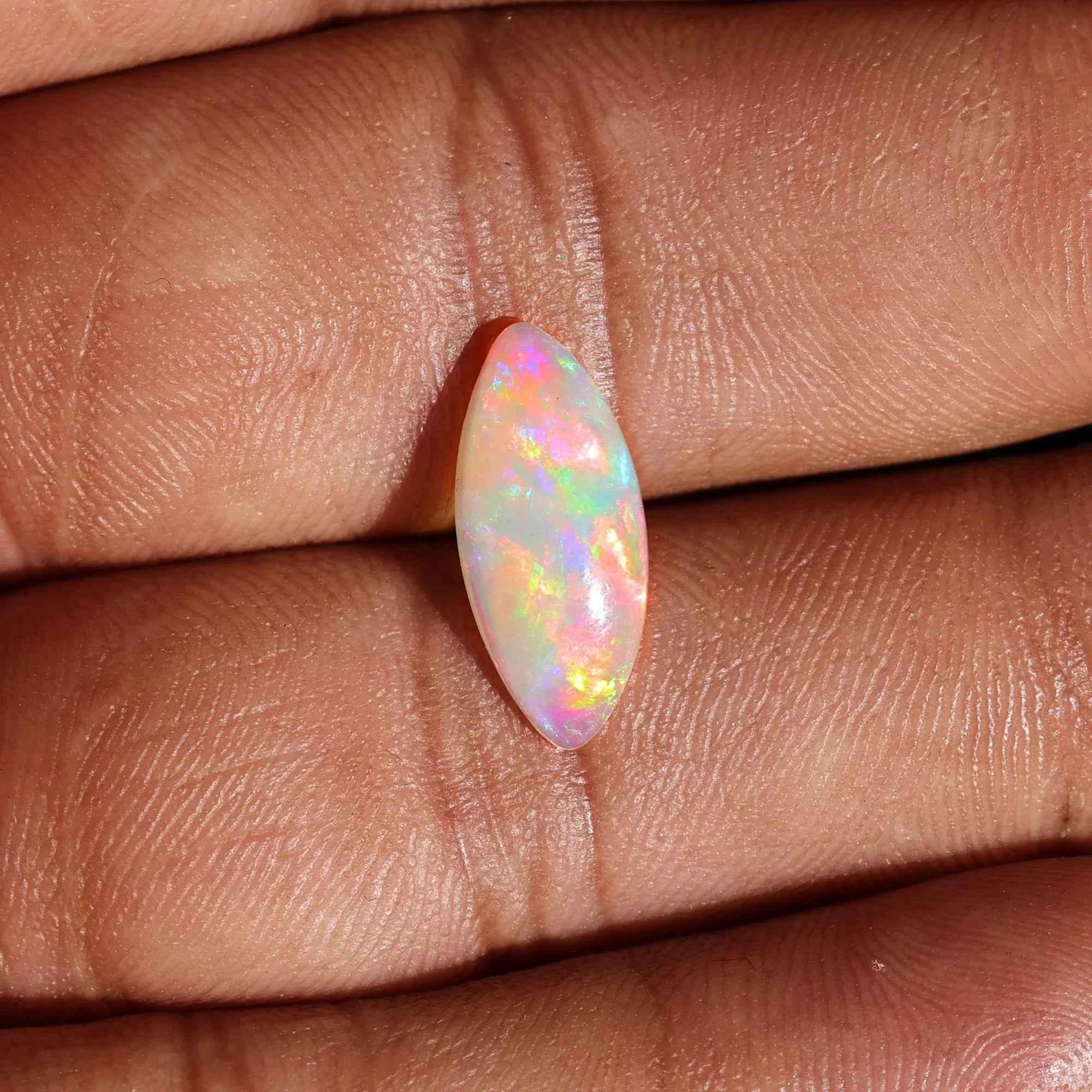 Ethiopian Opal Gemstone: 2.40 Carat Marquise Cabochon for Pendant Making loose gemstones