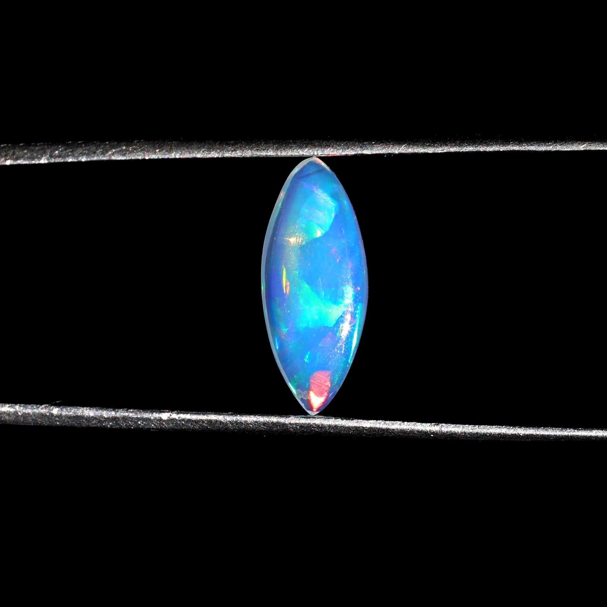 Ethiopian Opal Cabochon: Blue Fire Marquise Gemstone, 1.32 Carat
