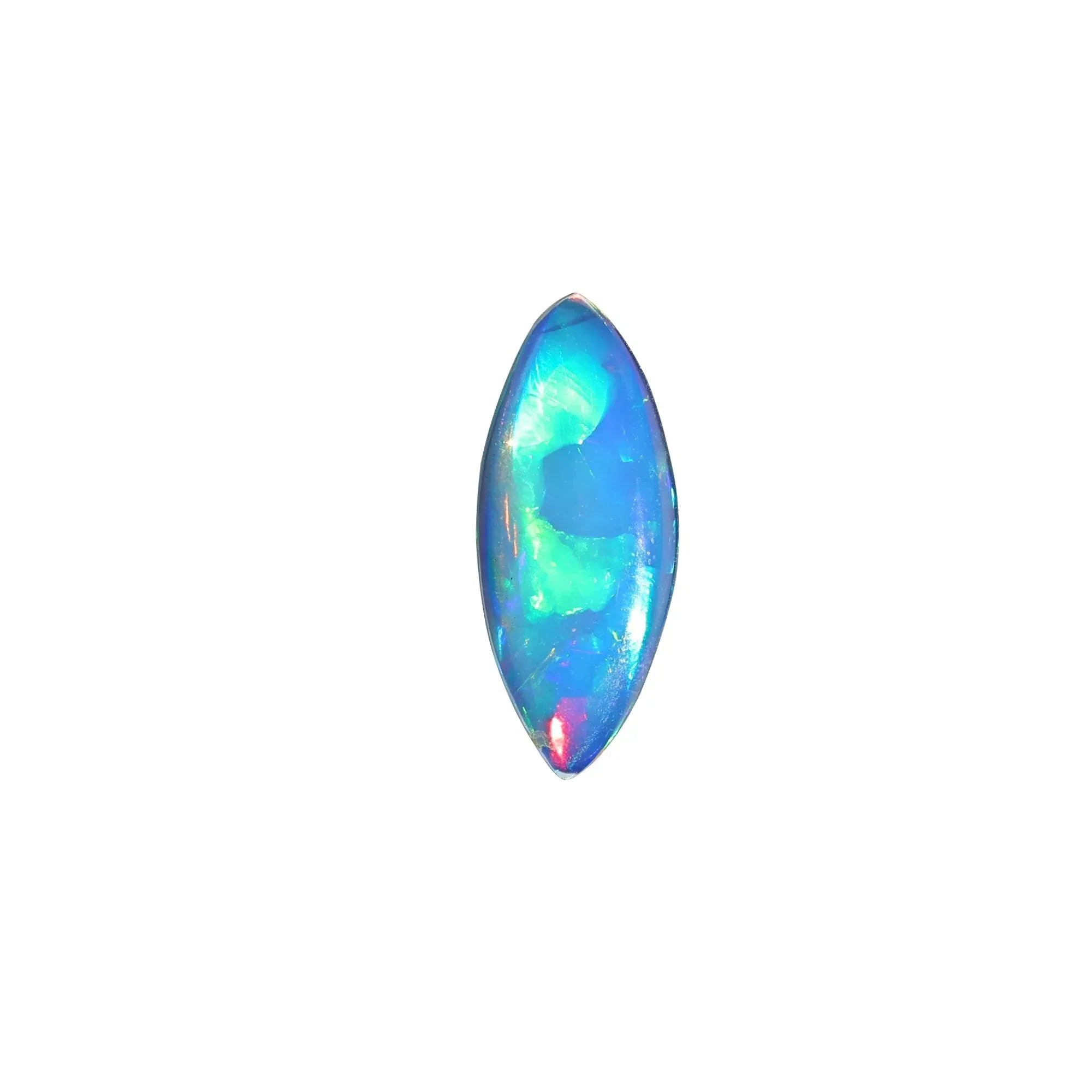 Ethiopian Opal Cabochon: Blue Fire Marquise Gemstone, 1.32 Carat loose gemstones