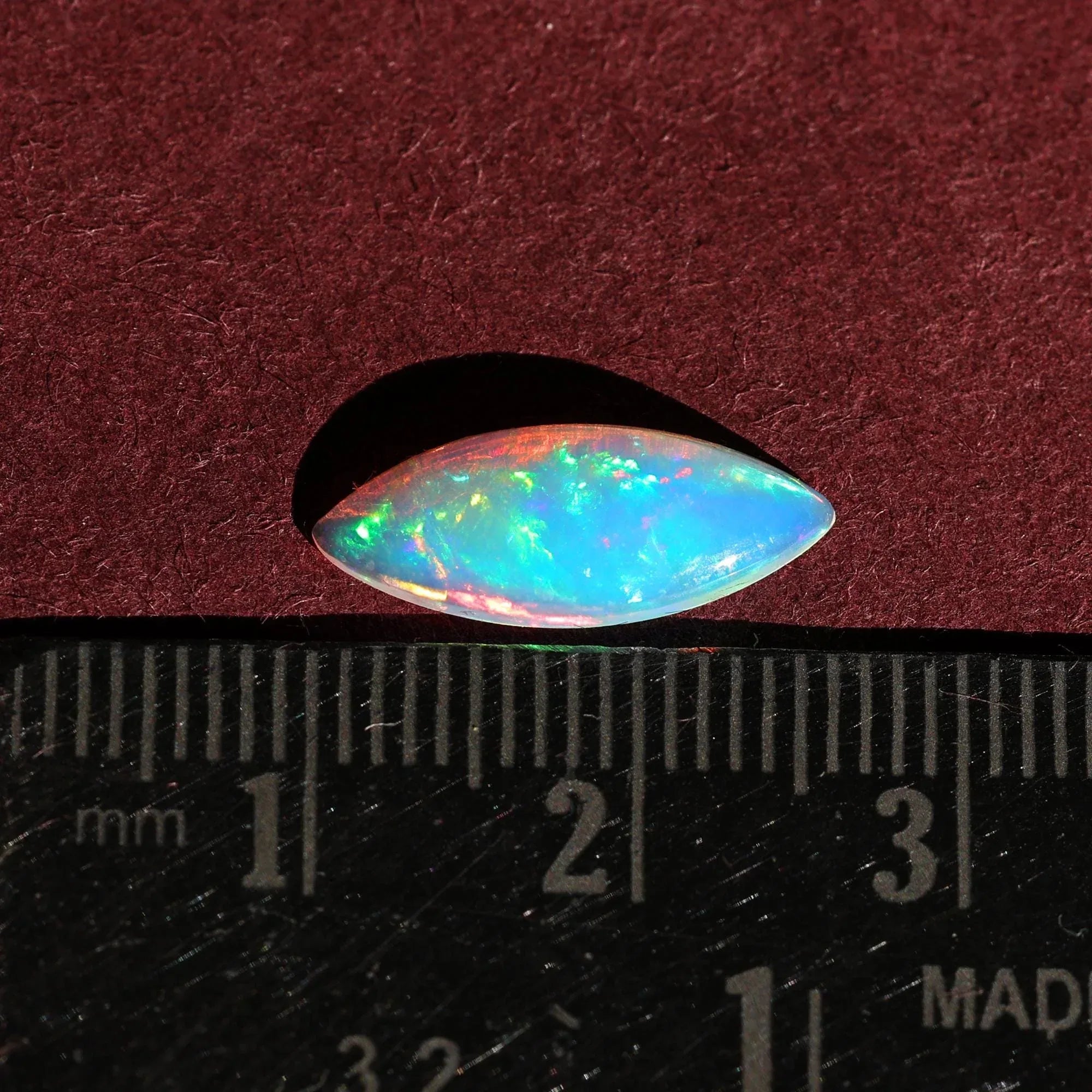 Ethiopian White Opal Cabochon: 1.42 Carat Marquise Fire Opal - October Birthstone loose gemstones