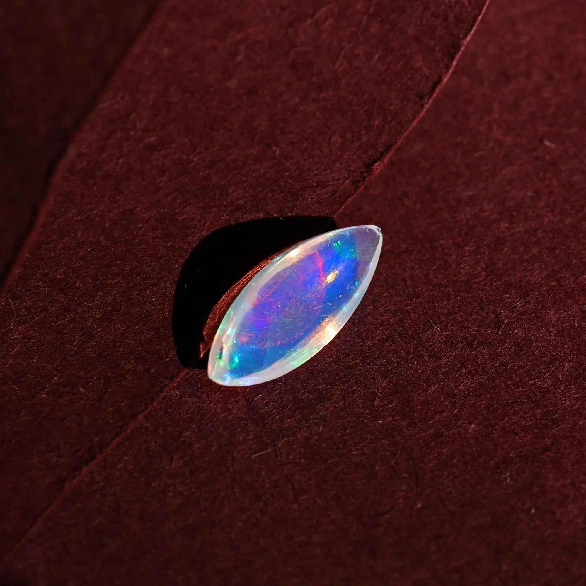Ethiopian Fire Opal Cabochon: 1.50 Carat Marquise Gemstone for Jewelry loose gemstones