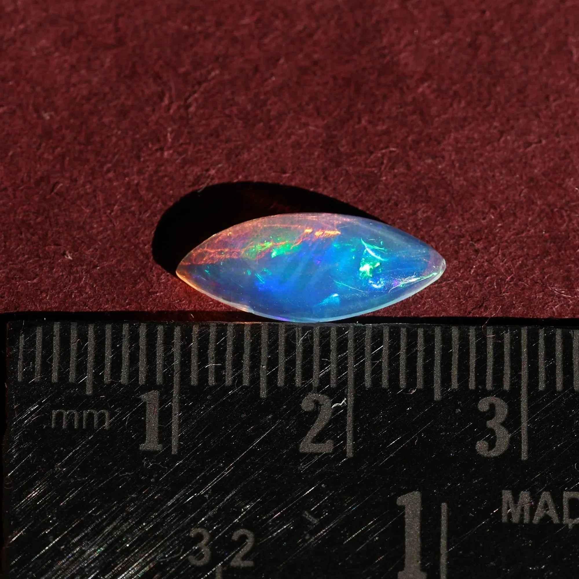 Ethiopian Fire Opal Cabochon: 1.50 Carat Marquise Gemstone for Jewelry loose gemstones