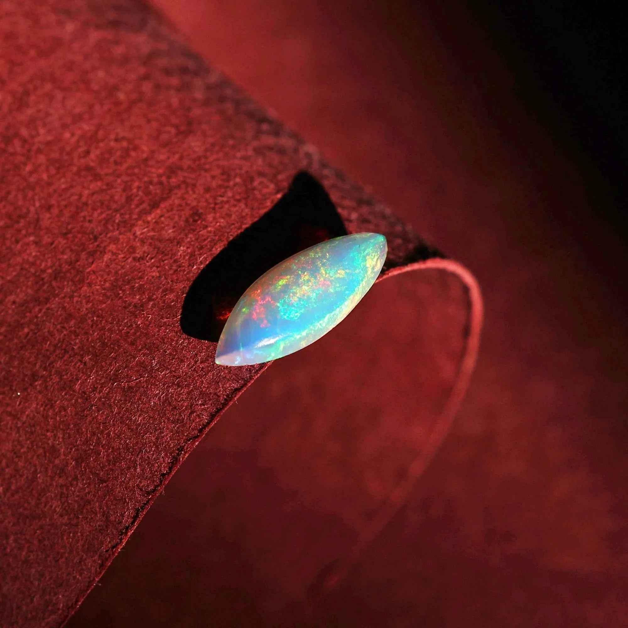 AAA Ethiopian Welo Opal Cabochon: 1.25 Carat Marquise Fire Opal loose gemstones