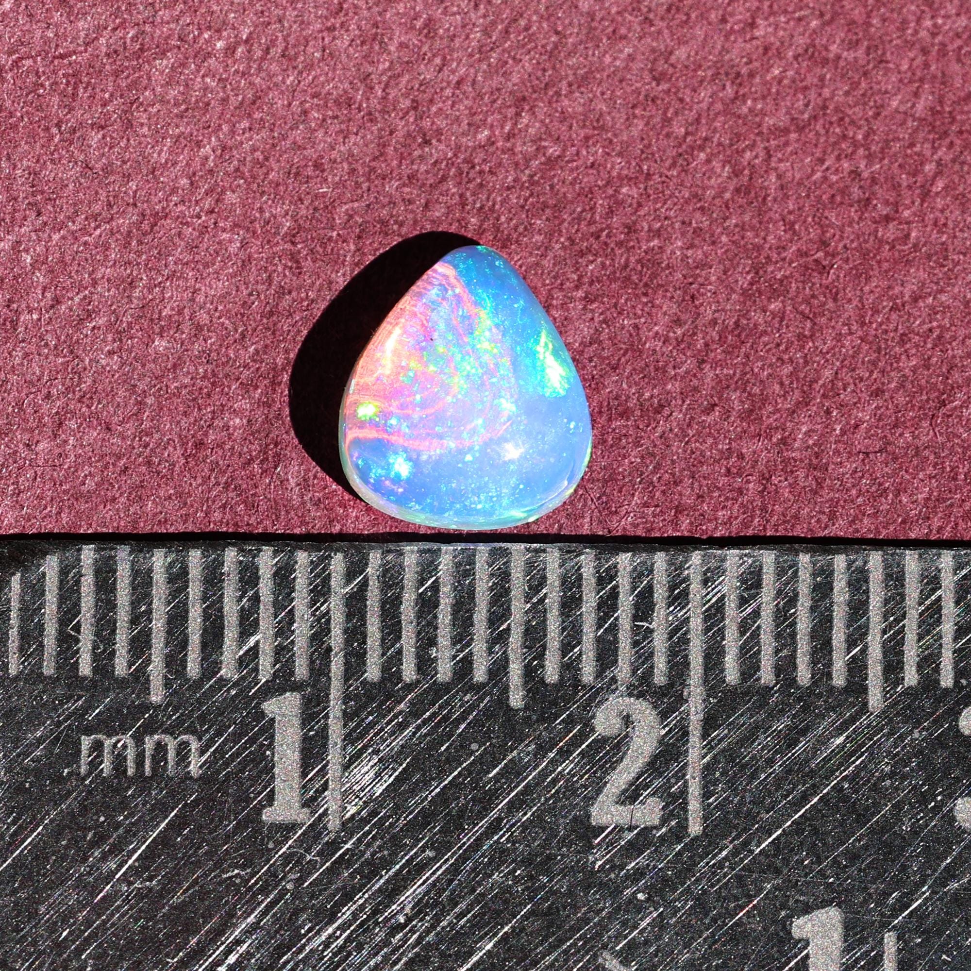 White Ethiopian Fire Opal Cabochon: 1.03 Carat Heart Gemstone for Jewelry