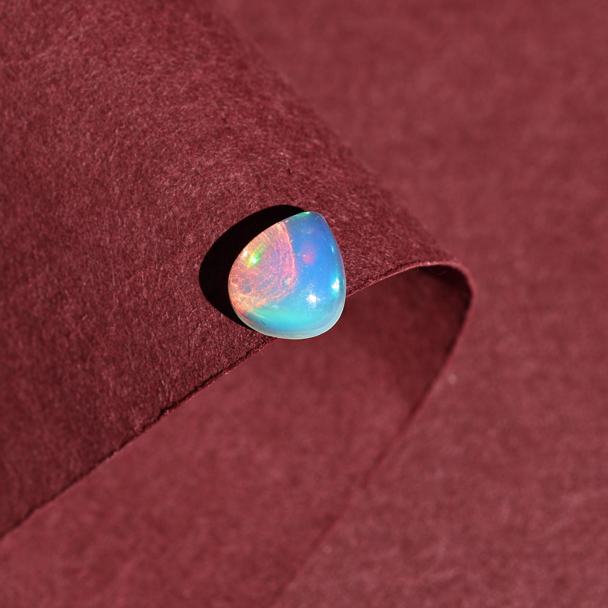 Natural White Ethiopian Opal Cabochon: 1.52 Carat Welo Fire Opal Gemstone Making Jewelry