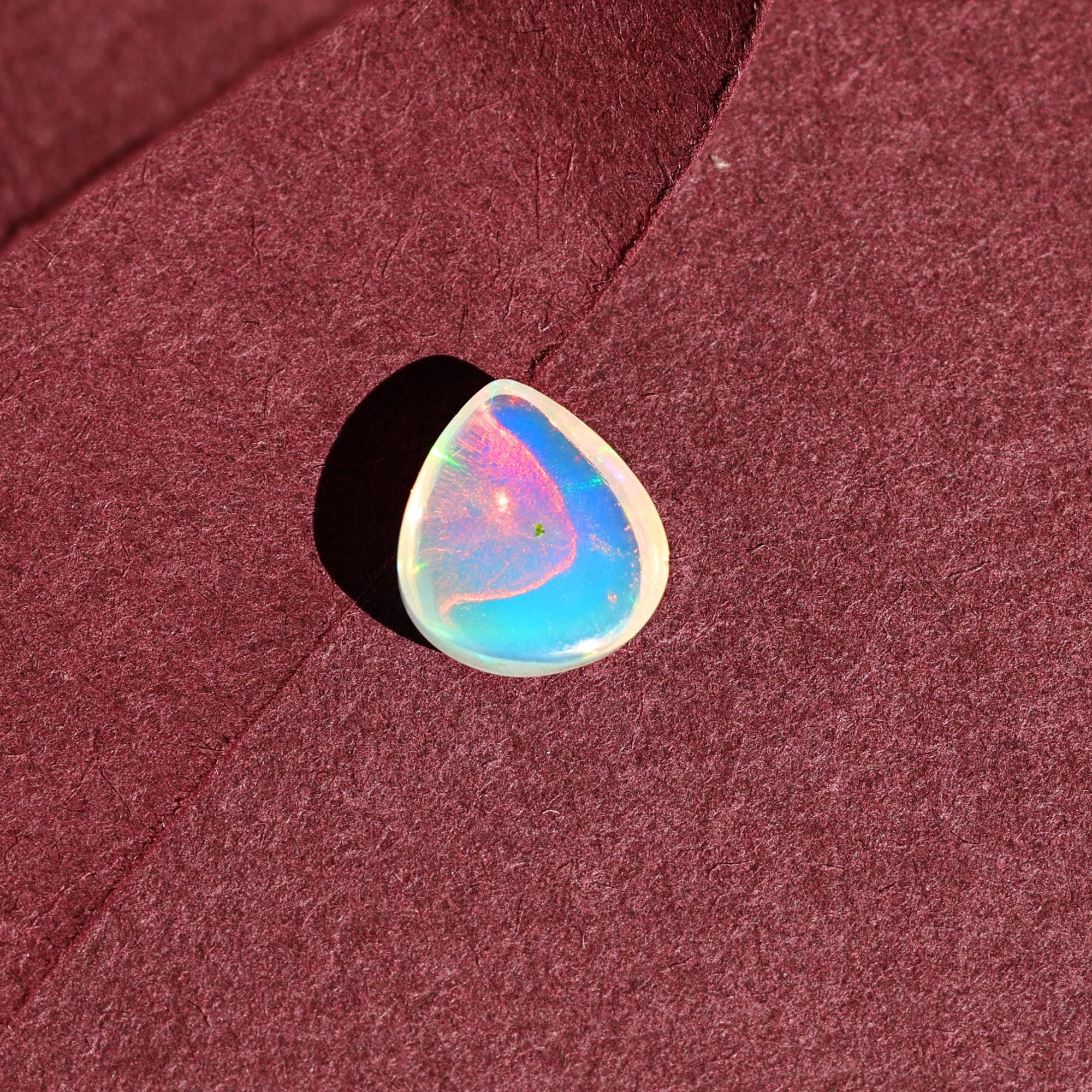 Natural White Ethiopian Opal Cabochon: 1.52 Carat Welo Fire Opal Gemstone Making Jewelry