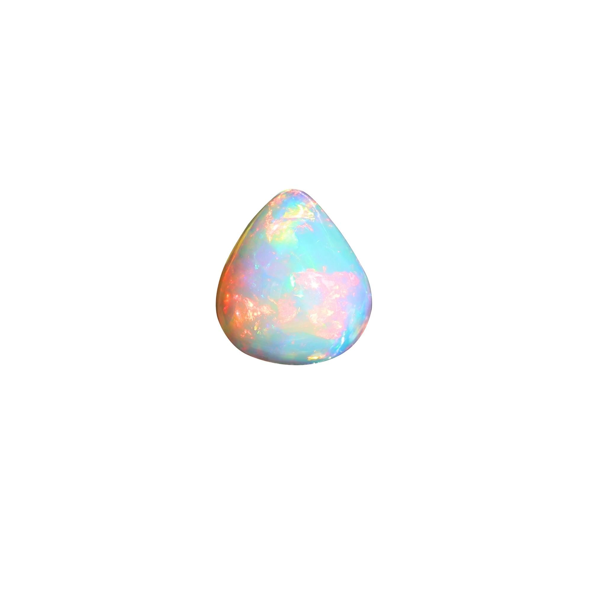 Natural AAA+ Grade White Ethiopian Opal Rainbow Fire Gemstones Opal Wholesale 2.10 Carat