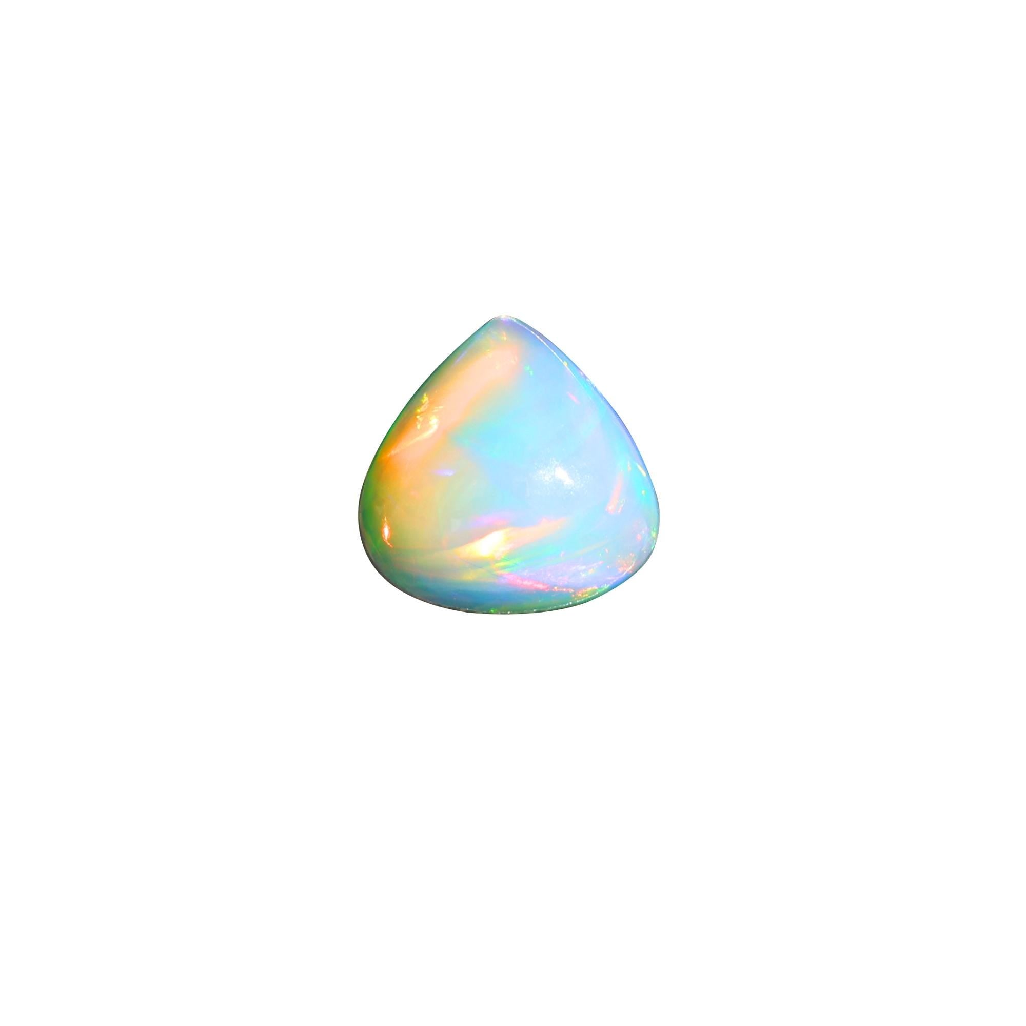 2.90 Carat White Ethiopian Opal Cabochon: Welo Fire Opal Gemstone - October Birthstone