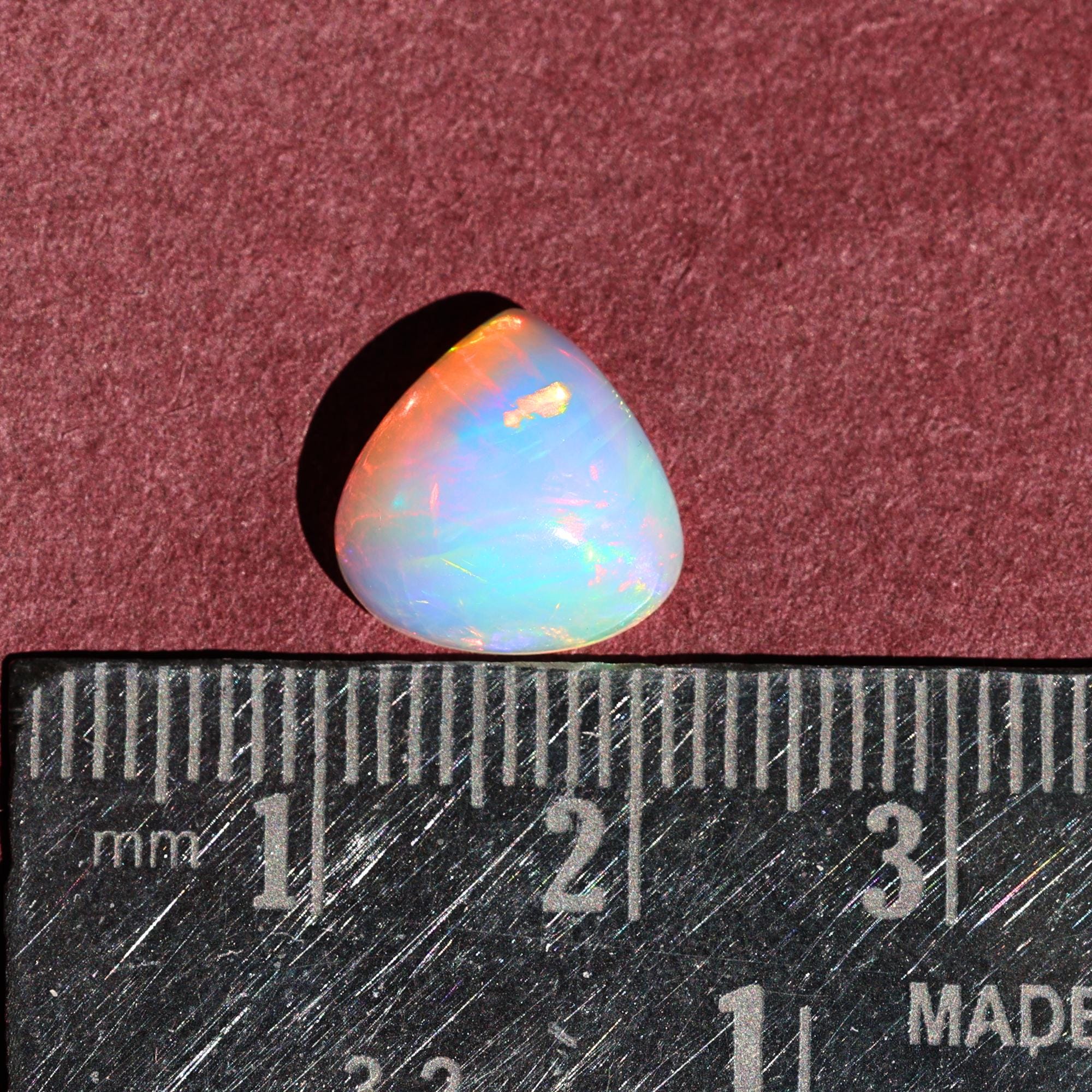 2.90 Carat White Ethiopian Opal Cabochon: Welo Fire Opal Gemstone - October Birthstone