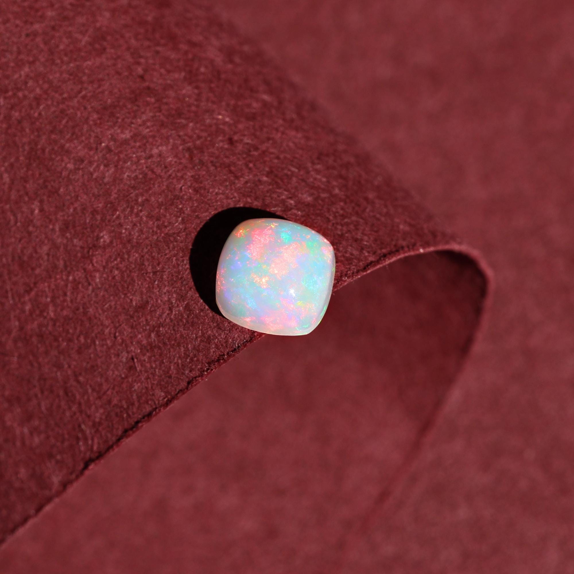 0.70 Ct White Ethiopian Opal Cabochon Gemstone  Ideal for Rings or Pendants