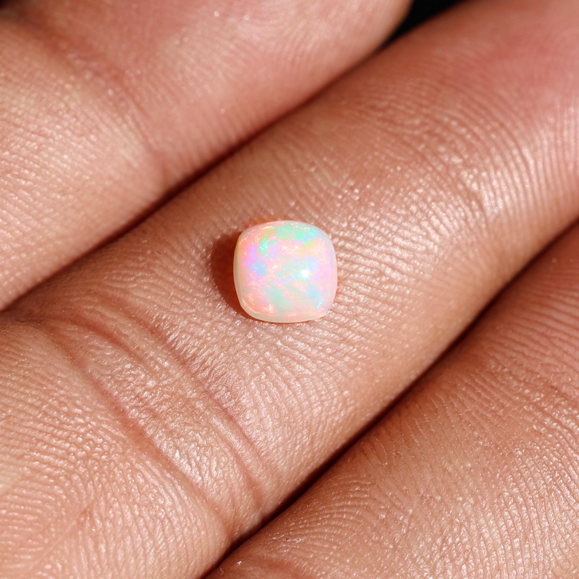 0.70 Ct White Ethiopian Opal Cabochon Gemstone  Ideal for Rings or Pendants