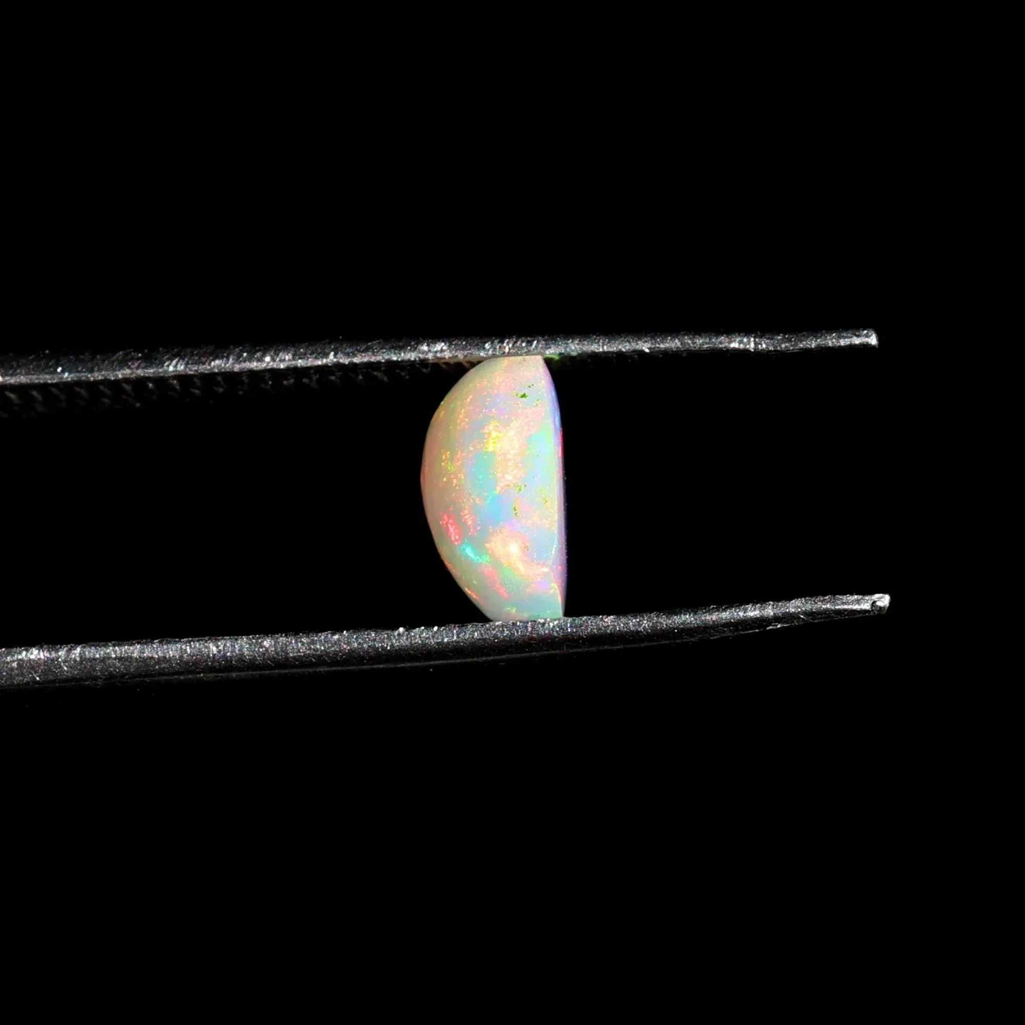 7mm White Ethiopian Opal Cabochon: Square Cushion Cut Loose Gemstone (0.98 Carat) loose gemstones