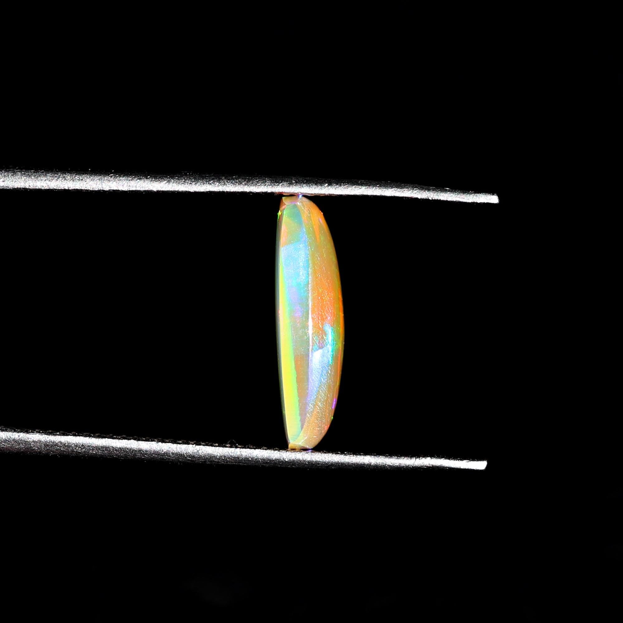 1.82 Carat Ethiopian Fire Opal Cabochon: White Cushion Gemstone