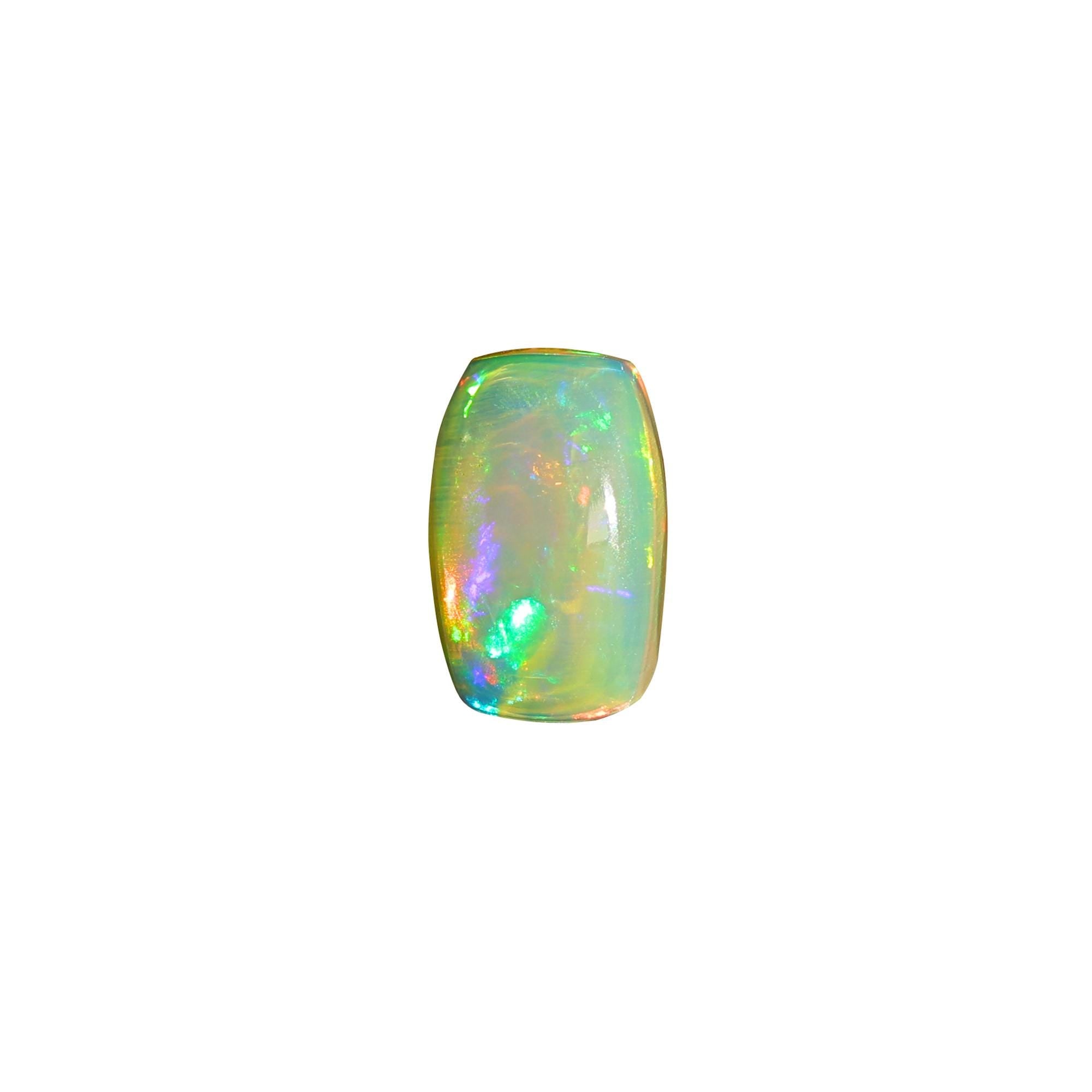 1.50 Carat Ethiopian Fire Opal Gemstone: Long Cushion Cabochon