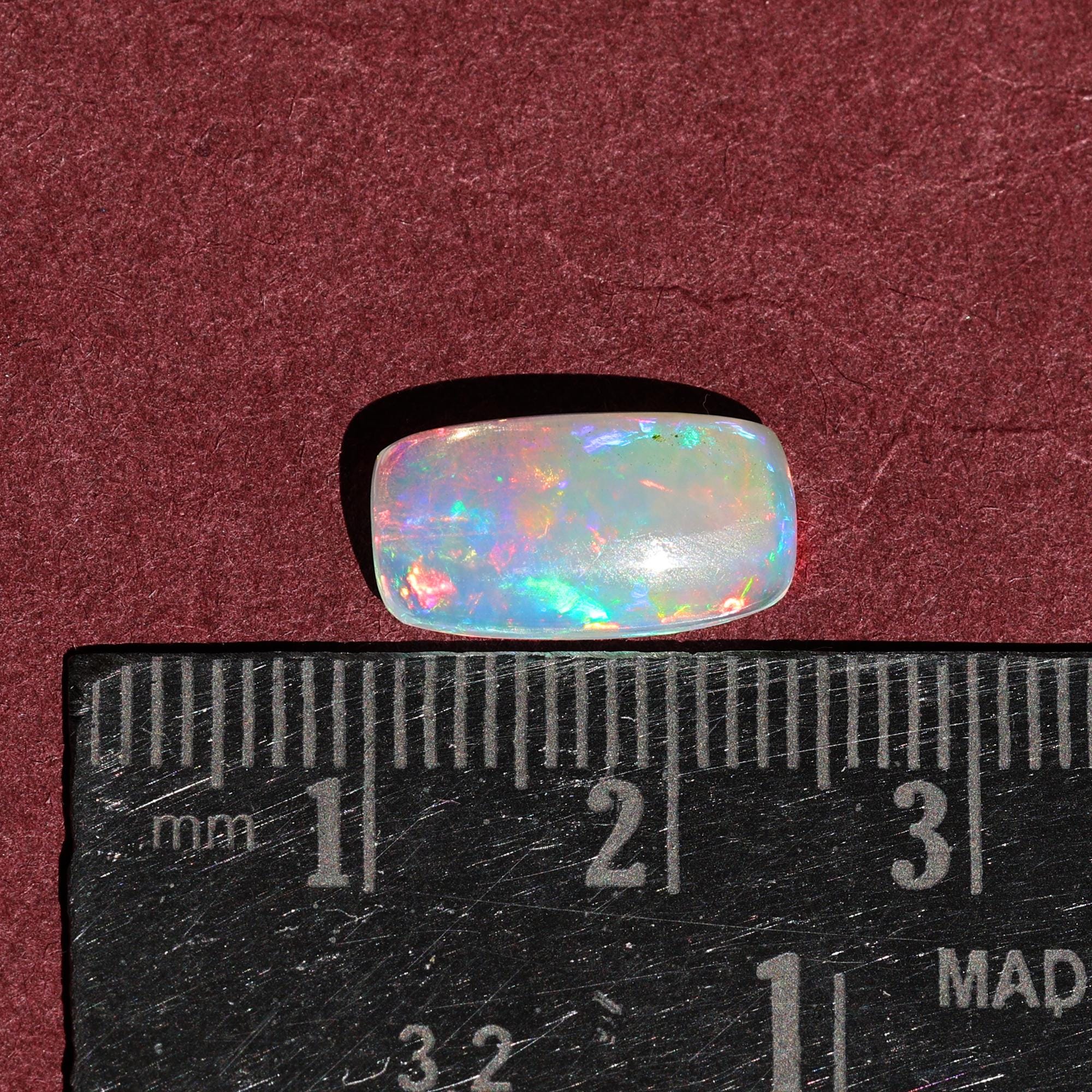 2.32 Carat Opal Gemstone: Natural Ethiopian White Fire Opal for Jewelry Making