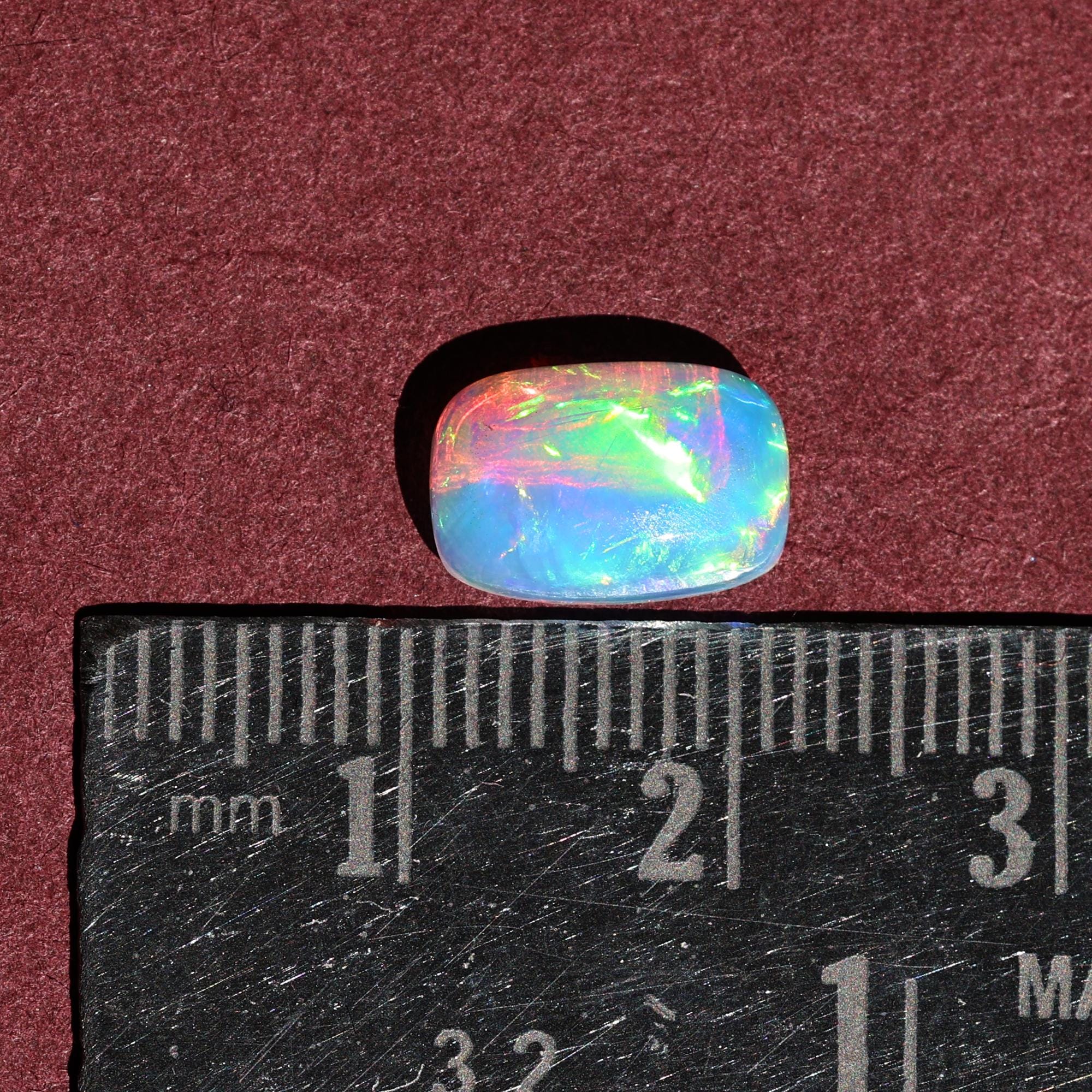 Ethiopian Fire Opal Cabochon: 1.85 Carat White Gemstone for Jewelry