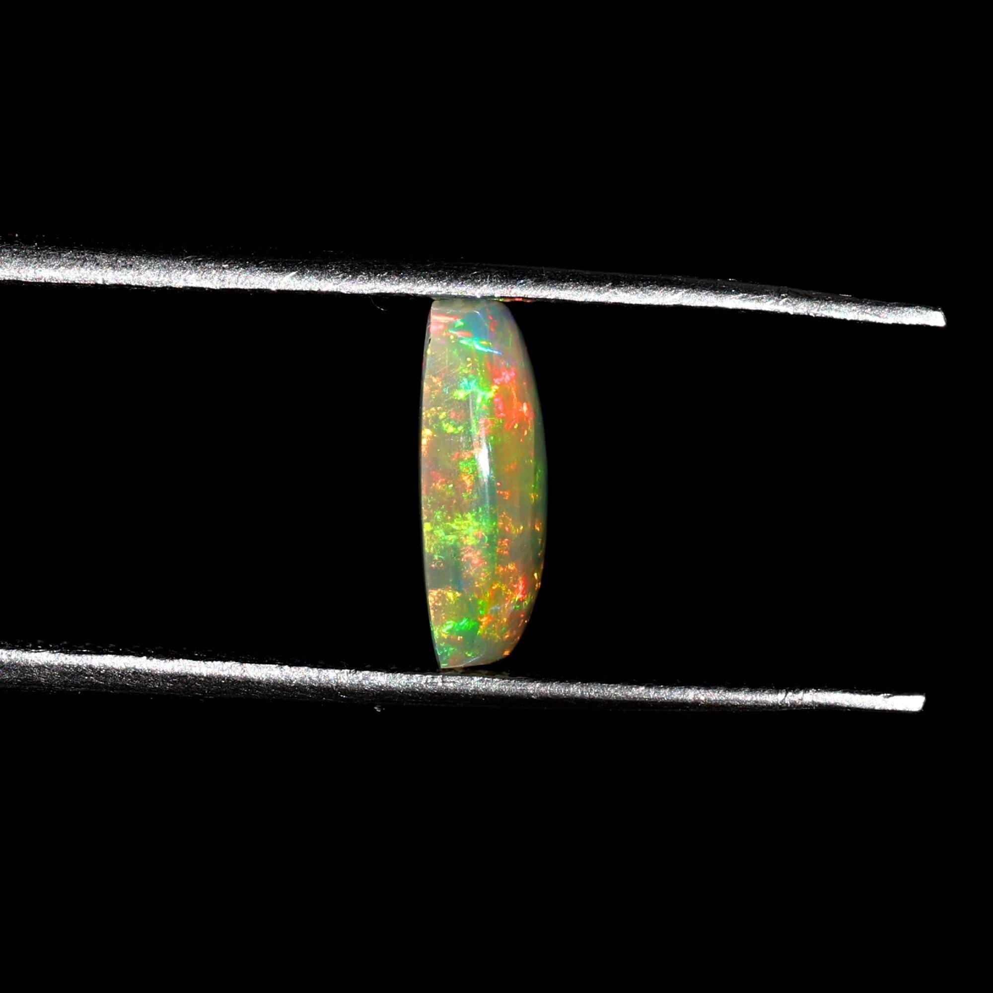 1.40 Carat Ethiopian Welo Opal Cabochon: AAA+ Grade White Fire Opal, October Birthstone