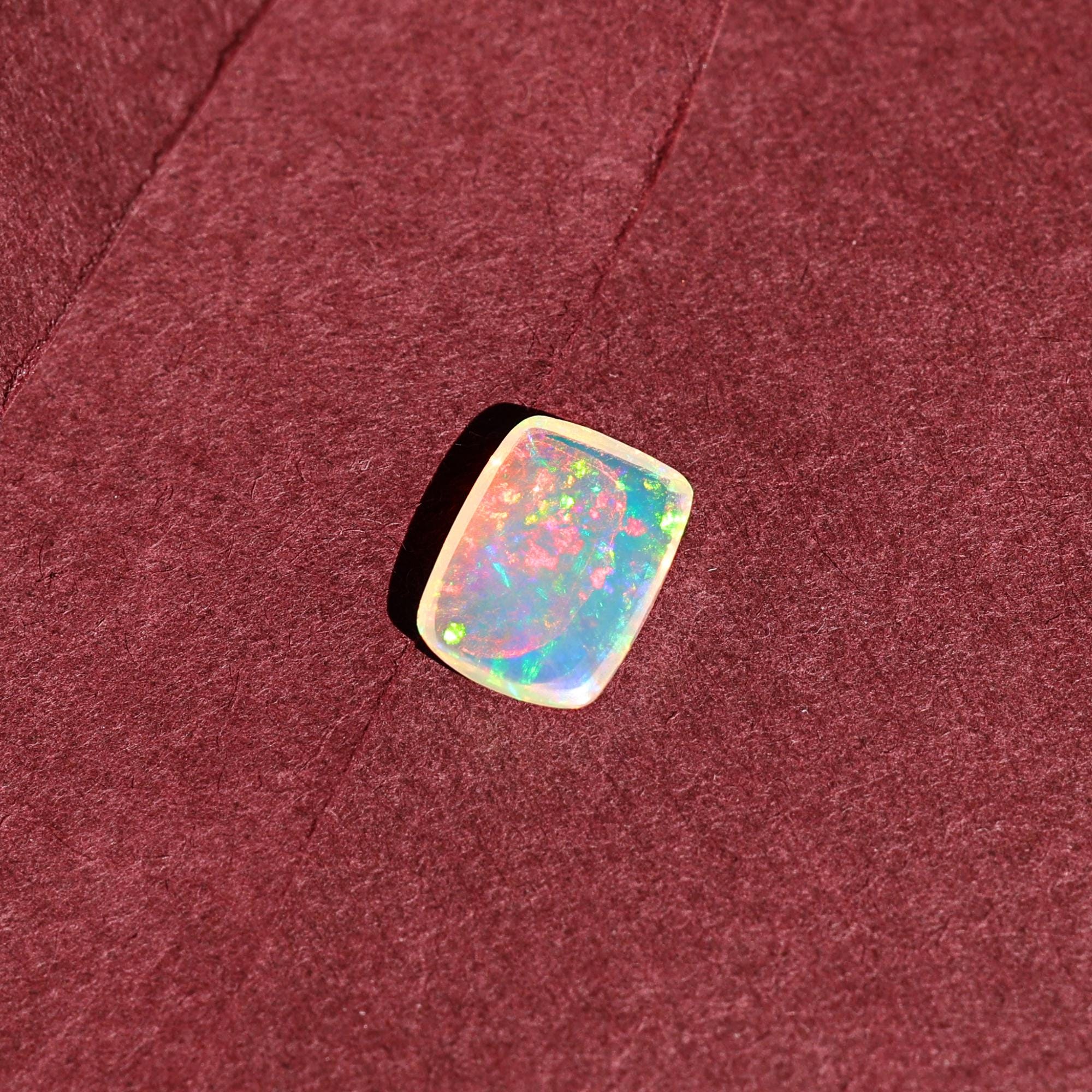 1.40 Carat Ethiopian Welo Opal Cabochon: AAA+ Grade White Fire Opal, October Birthstone