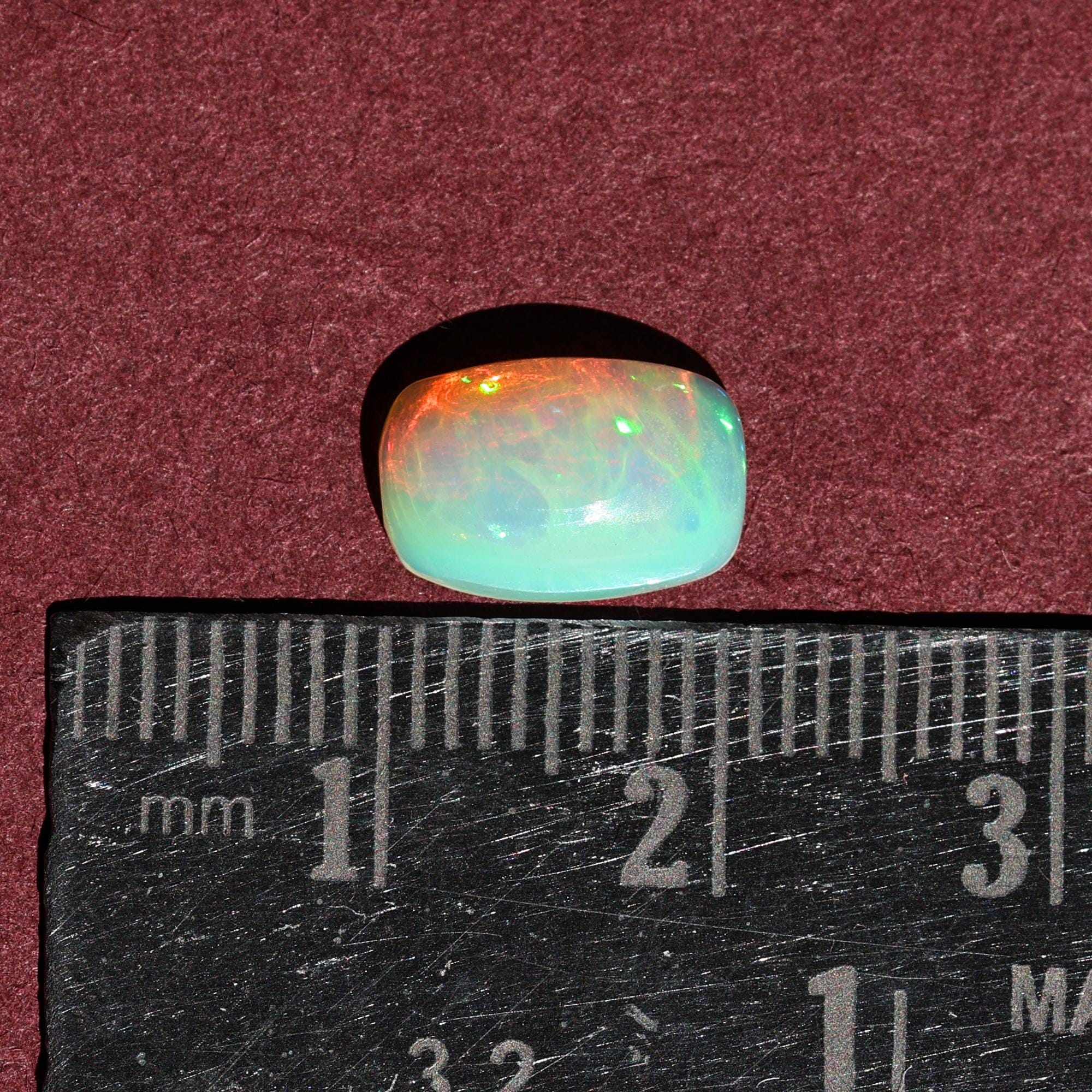 Loose White Ethiopian Opal Gemstone: 1.69 Carat Natural Fire Opal Cabochon for Jewelry Making