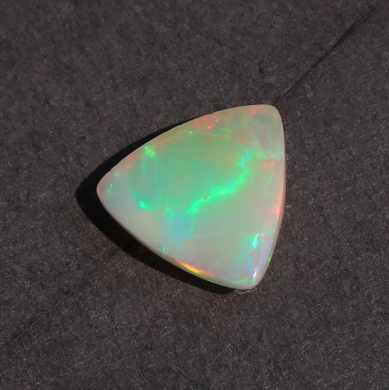 White Ethiopian Opal Cabochon: Trillion Fire Opal Gemstone, 1.52ct Loose Stone Making Jewelry