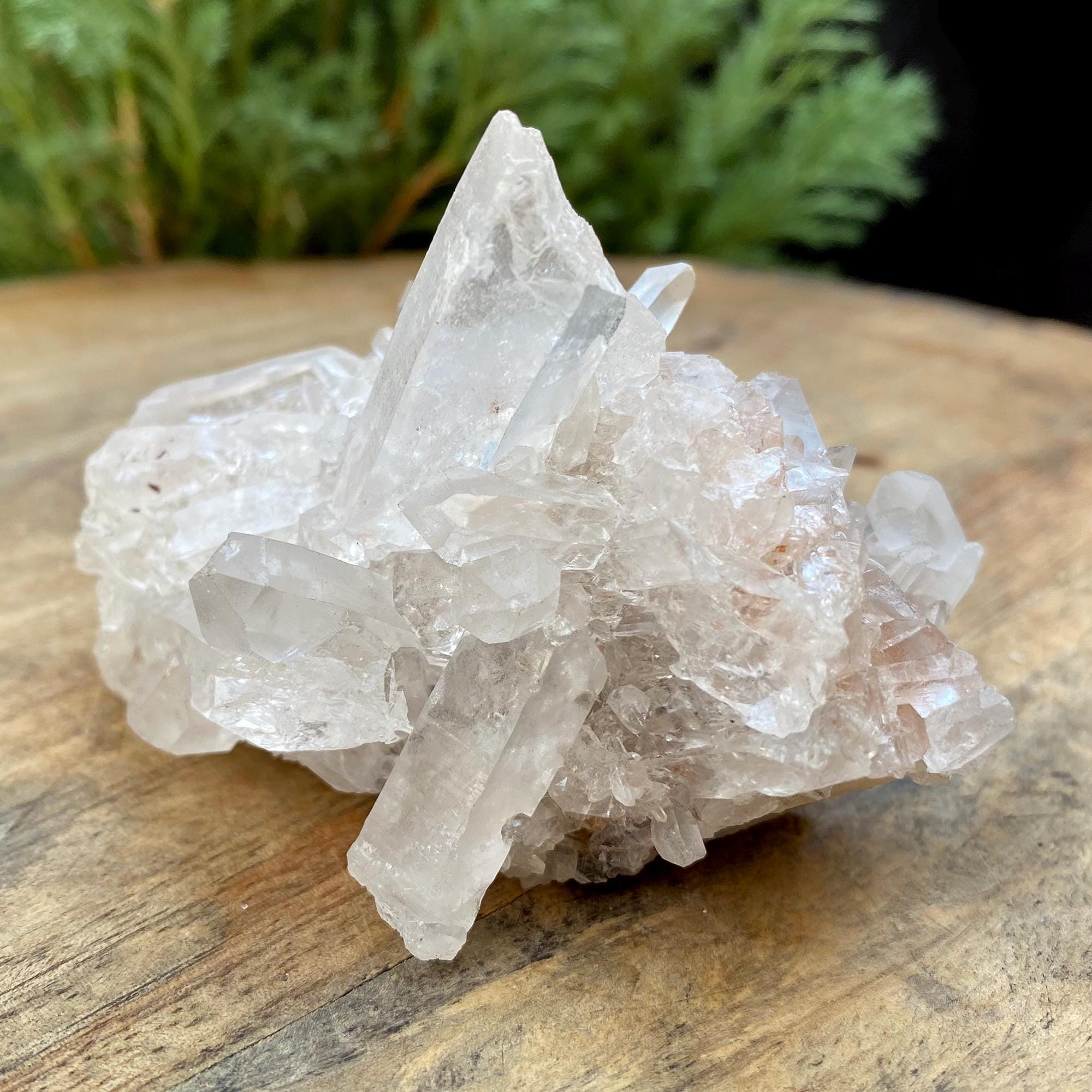 Himalayan Quartz Specimen: White & Pink Healing Crystal 395gm