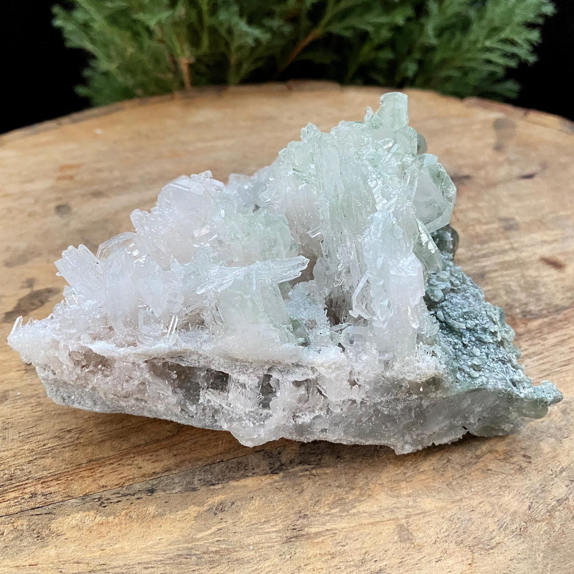 365gm Green Phantom Himalayan Quartz - Sacred Phantom Quartz - Spiritual Healing Quartz, Chakra Healing Stone, Mineral Specimen GPQ-607