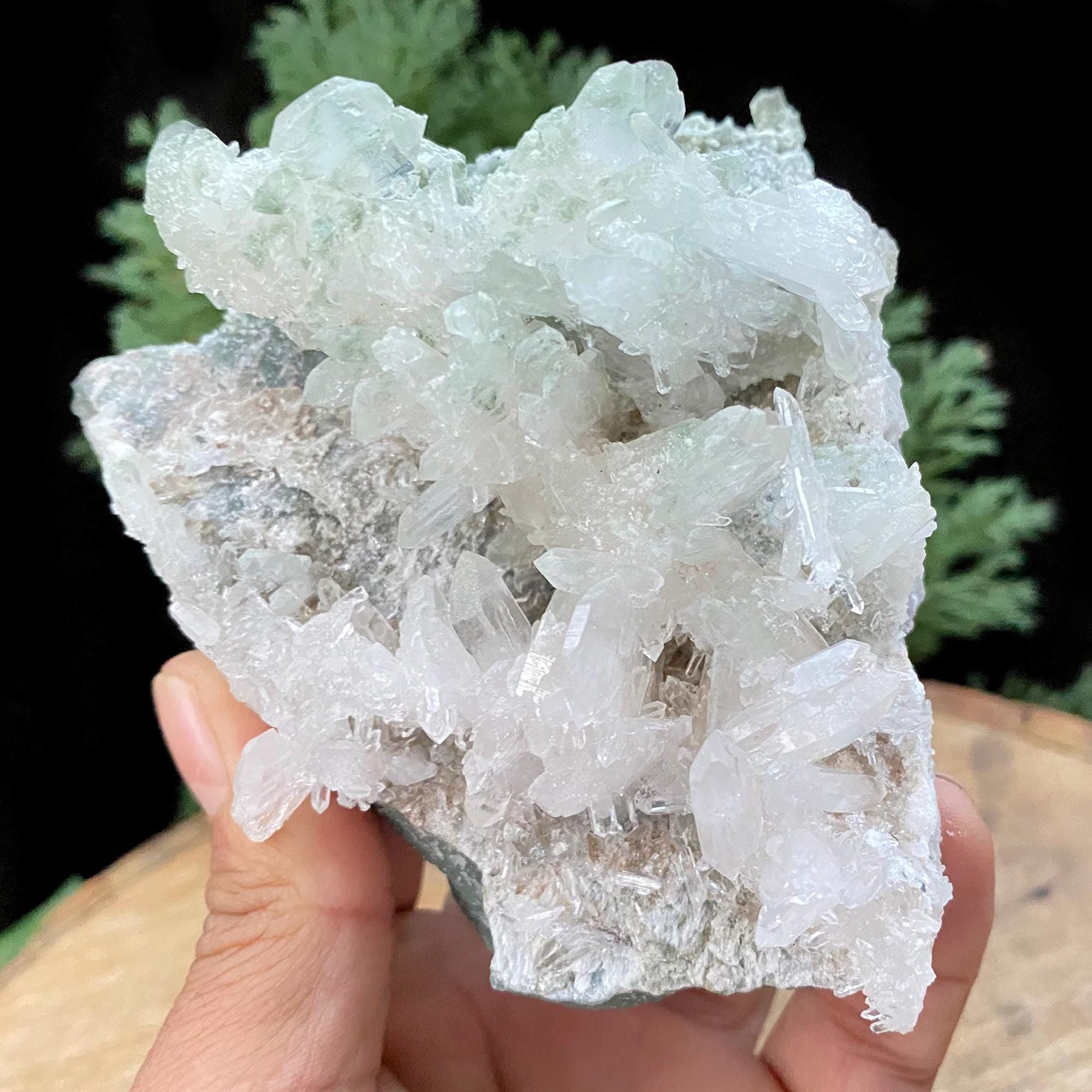365gm Green Phantom Himalayan Quartz - Sacred Phantom Quartz - Spiritual Healing Quartz, Chakra Healing Stone, Mineral Specimen GPQ-607
