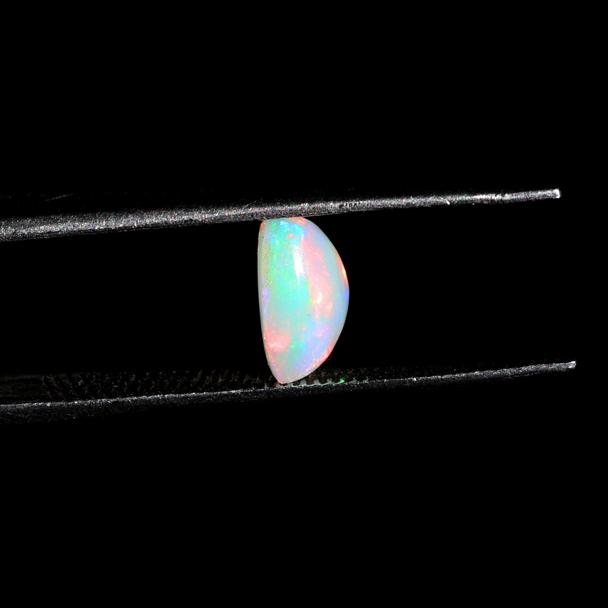 Natural White Ethiopian Opal Gemstone  1.20cts October Birthstone  Flashy Fire Opal for Jewelry Making