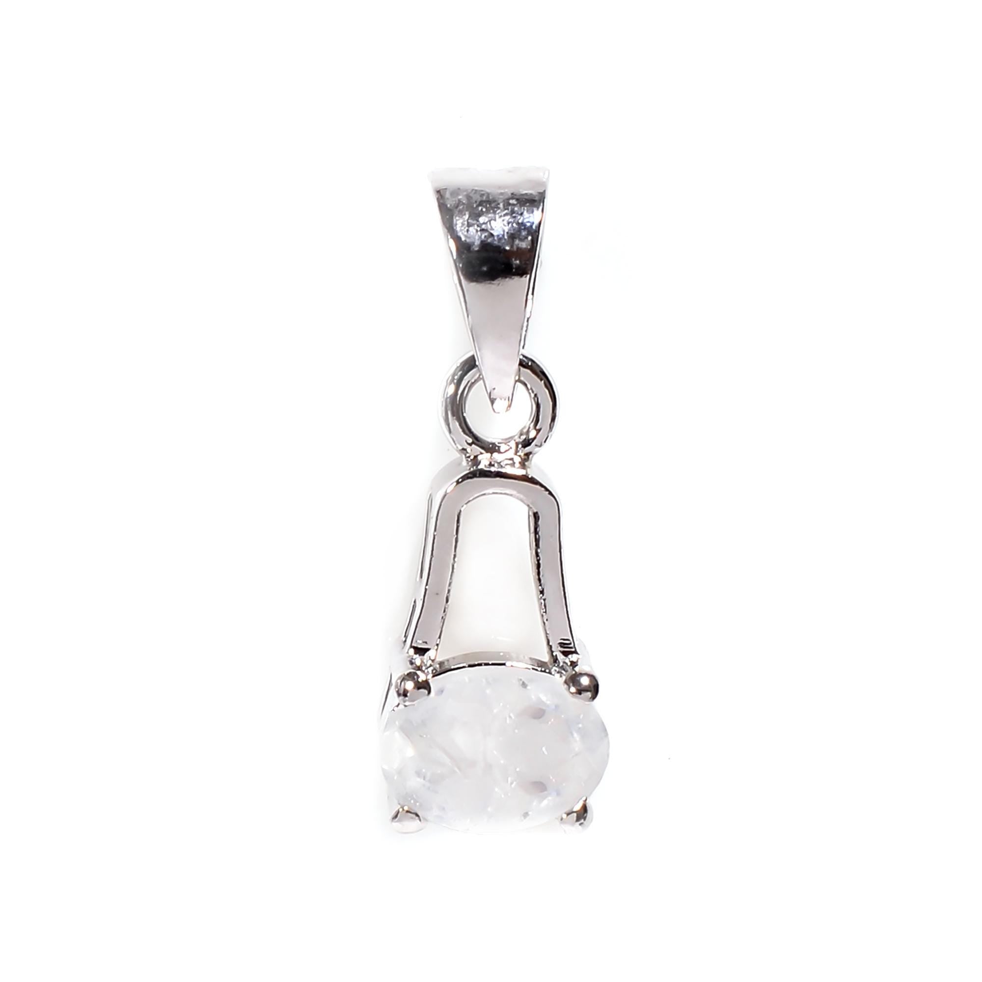 Handmade Sterling Silver Amethyst Pendant: Oval Gemstone (5x7mm)