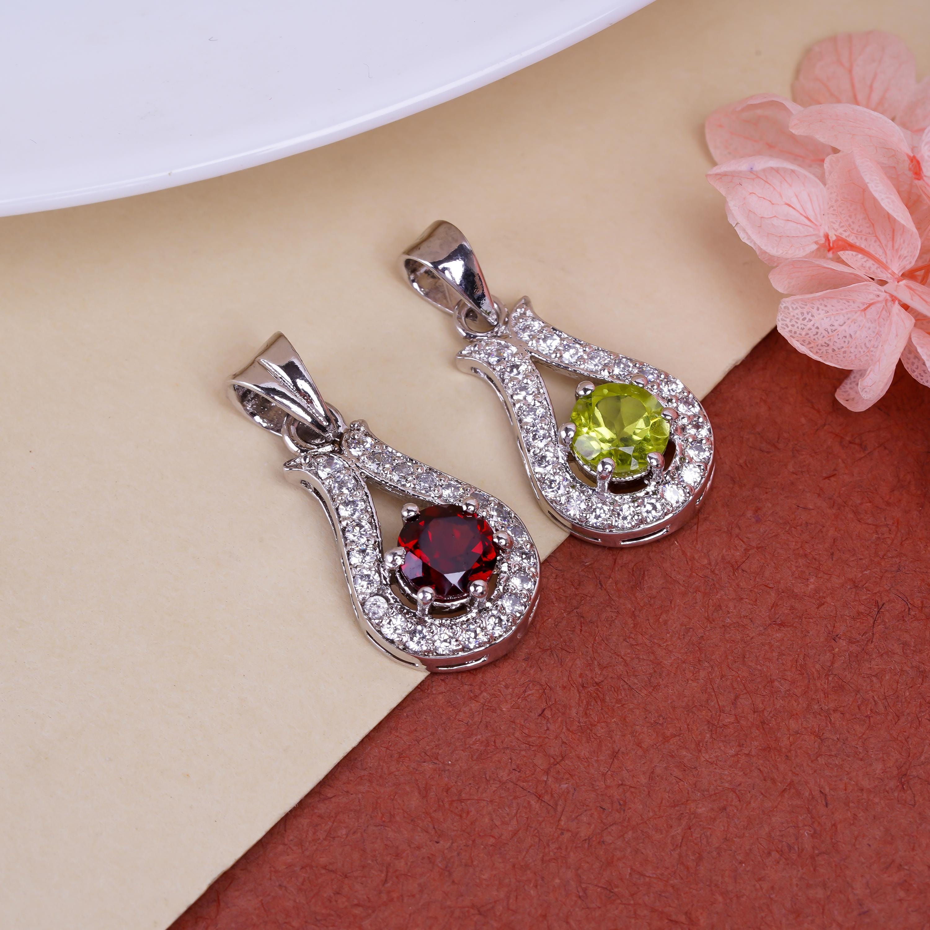 Handmade Sterling Silver Gemstone Pendant: Round Cut Peridot, 6mm